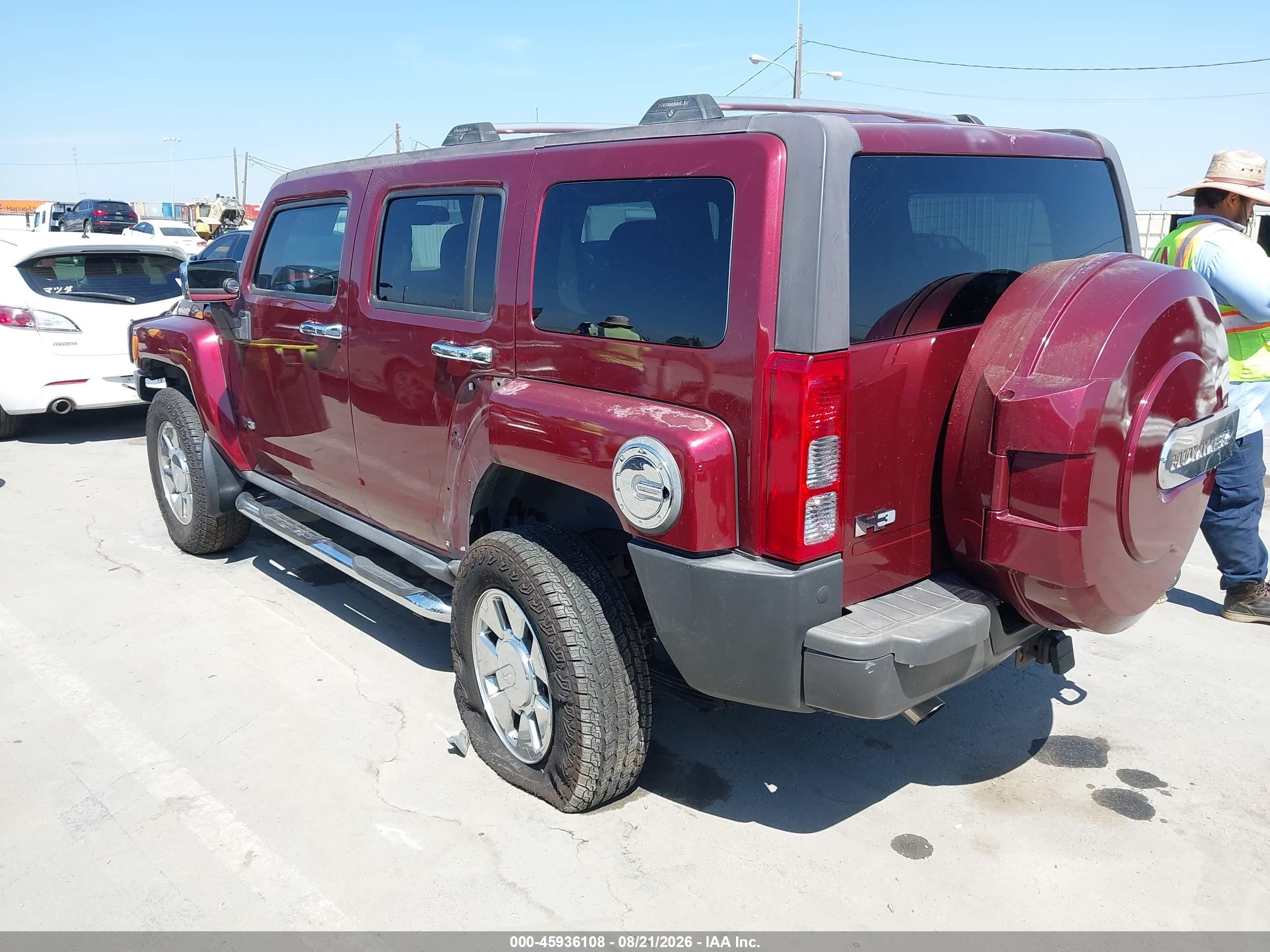 2007 Hummer H3 Suv Burgundy vin: 5GTDN13EX78120649