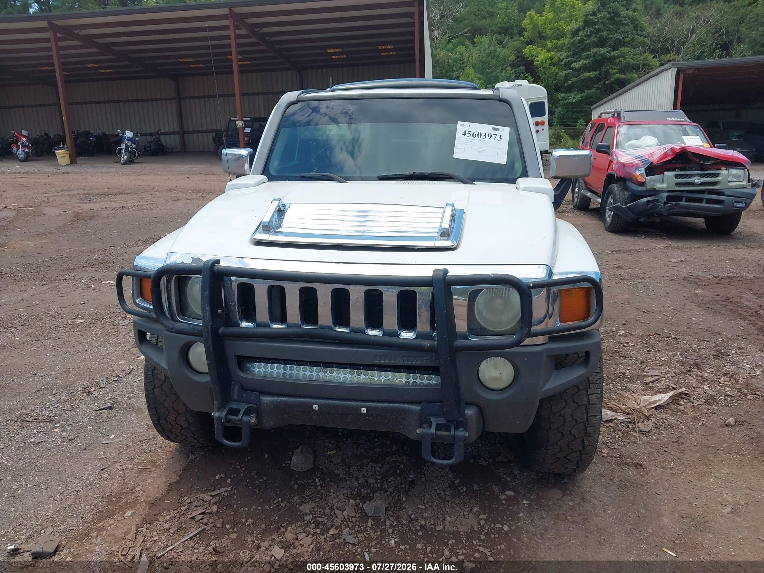 2007 Hummer H3 Suv   White vin: 5GTDN13EX78172492