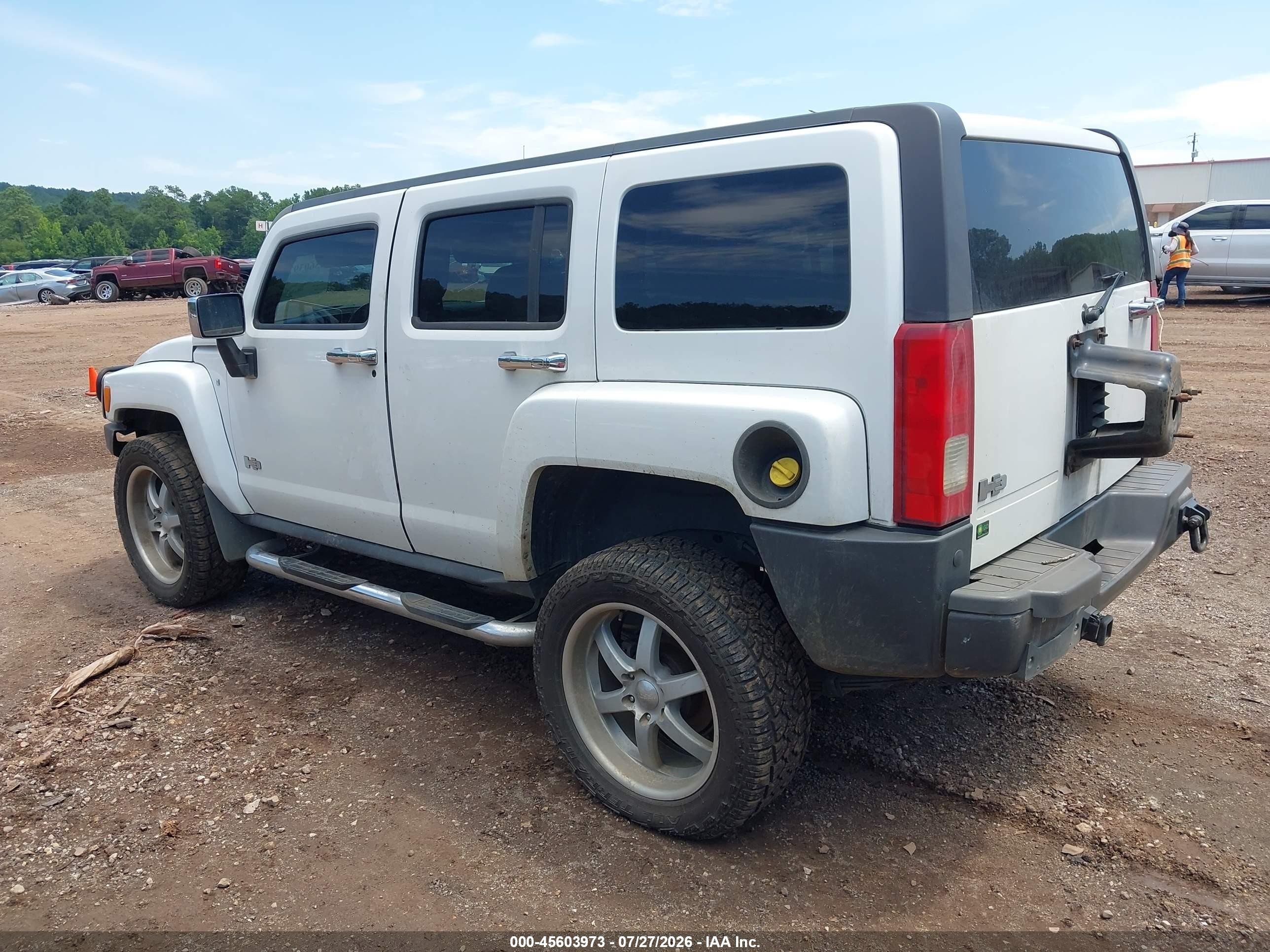 2007 Hummer H3 Suv   White vin: 5GTDN13EX78172492