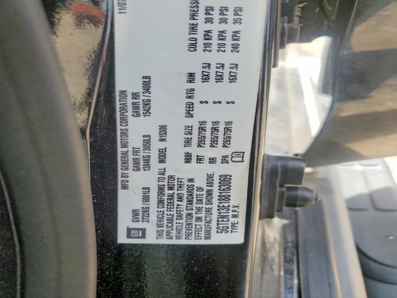 2008 Hummer H3 Черный vin: 5GTEN13E188163069