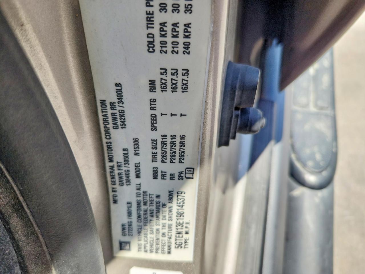 2009 Hummer H3 Gold vin: 5GTEN13E198145379