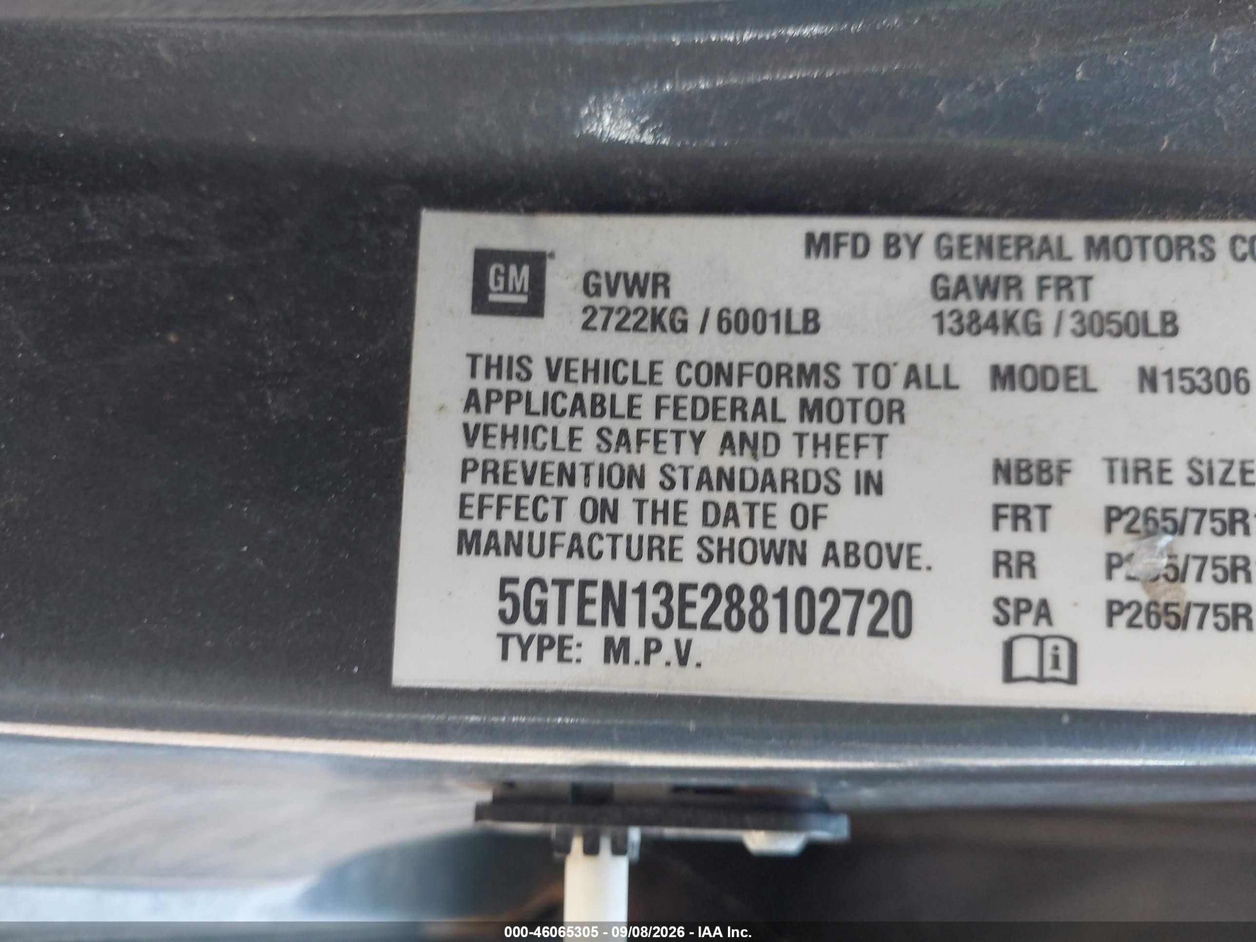 2008 Hummer H3 Suv   Gray vin: 5GTEN13E288102720