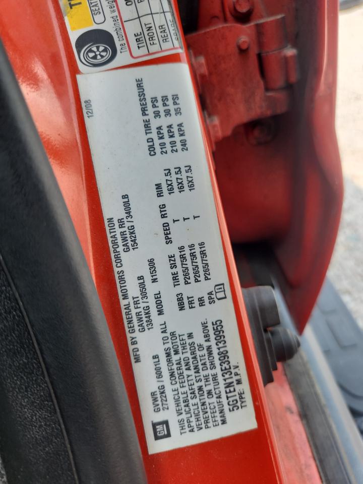 2009 Hummer H3 Оранжевый vin: 5GTEN13E398139955