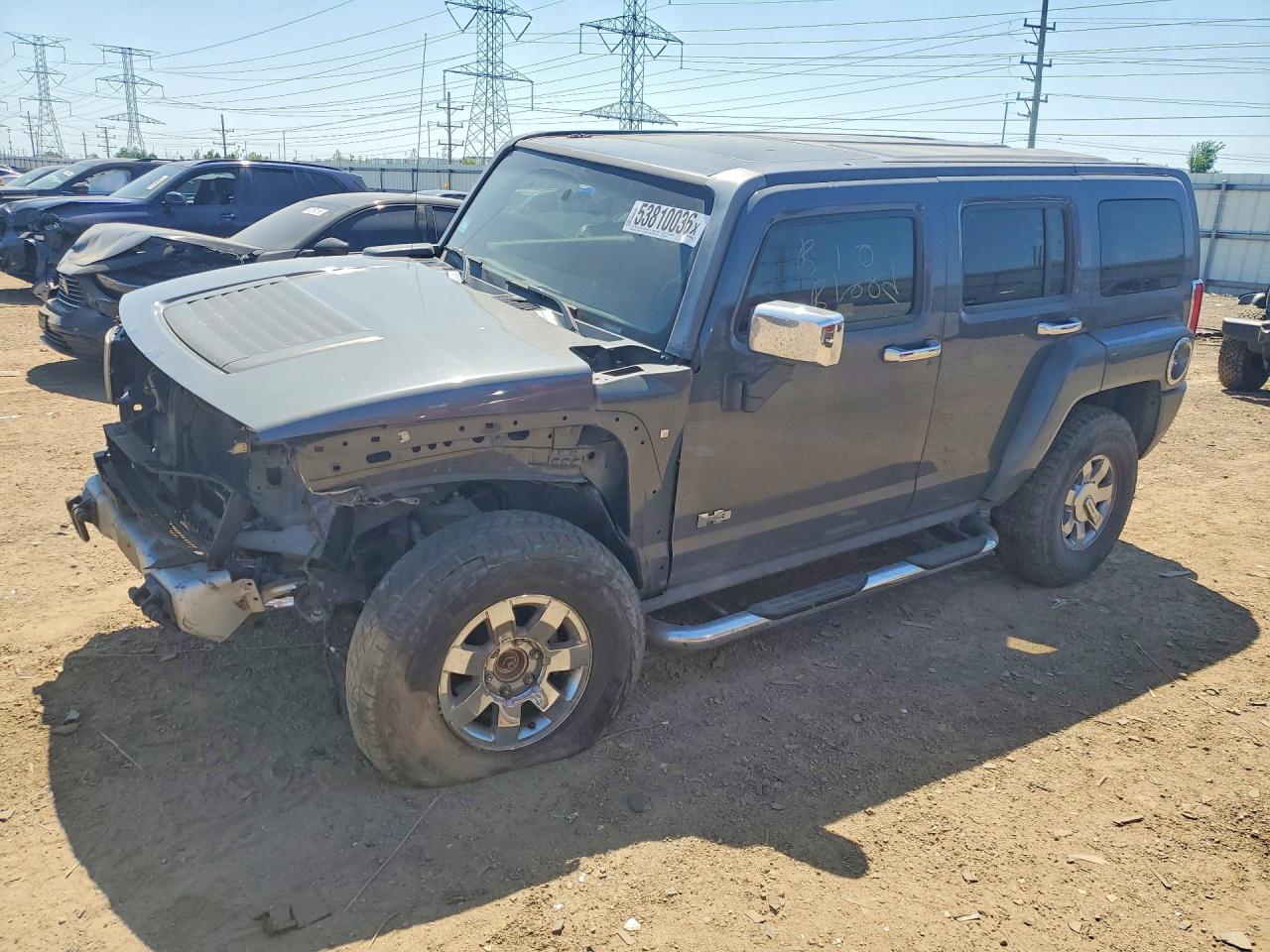2008 Hummer H3 Gray vin: 5GTEN13E488108177