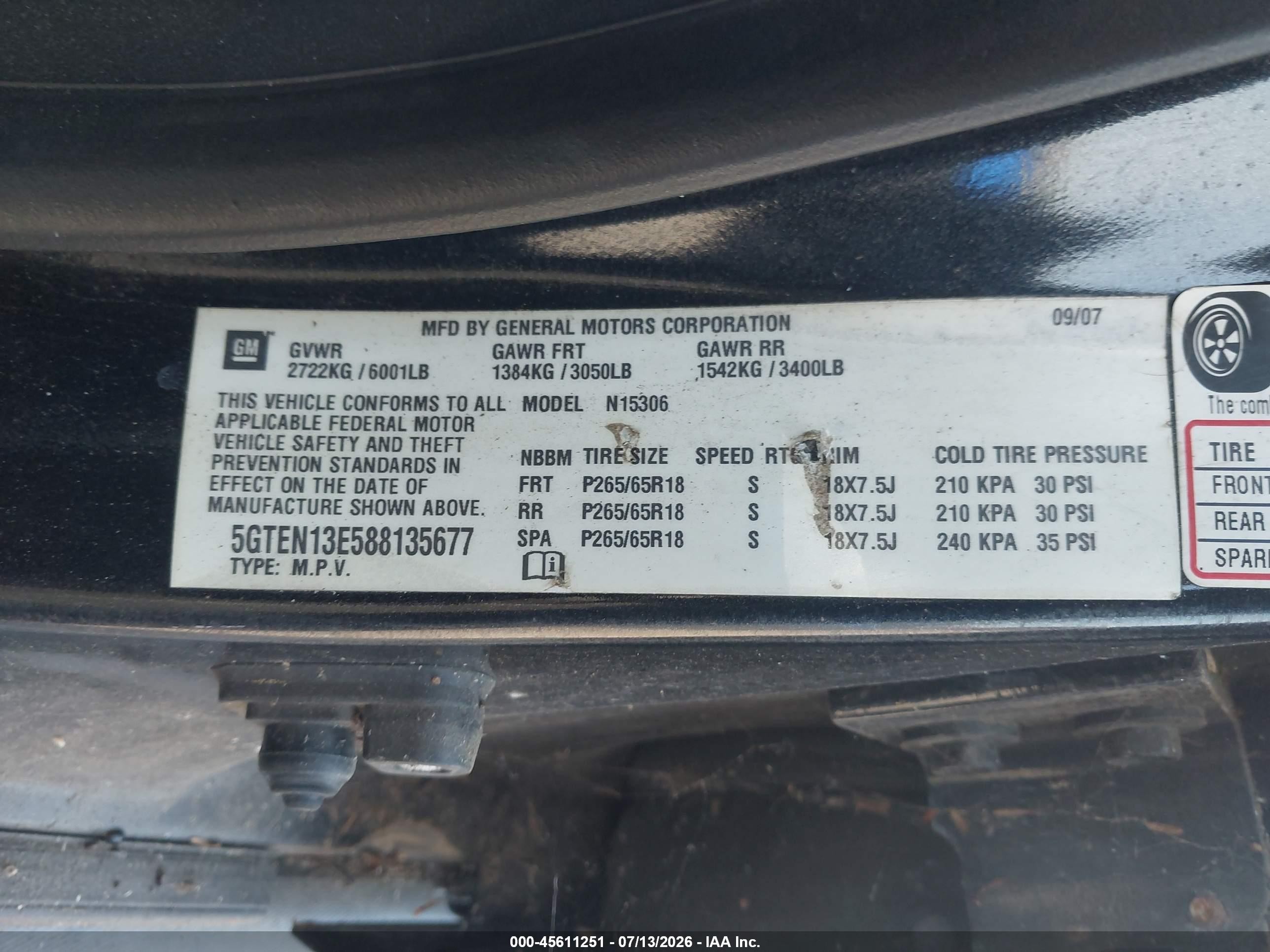 2008 Hummer H3 Suv H3x Black vin: 5GTEN13E588135677