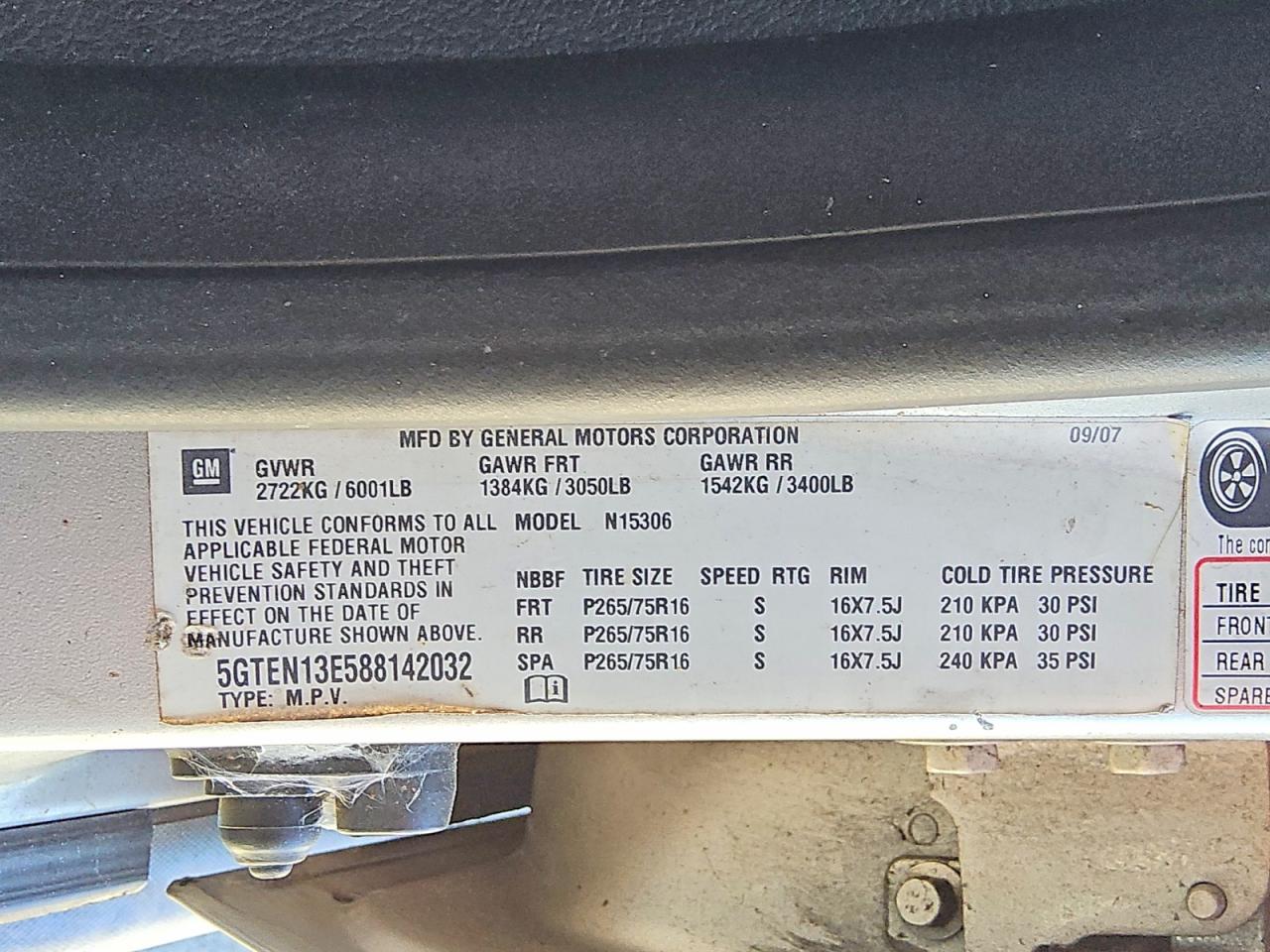 2008 Hummer H3 Gray vin: 5GTEN13E588142032