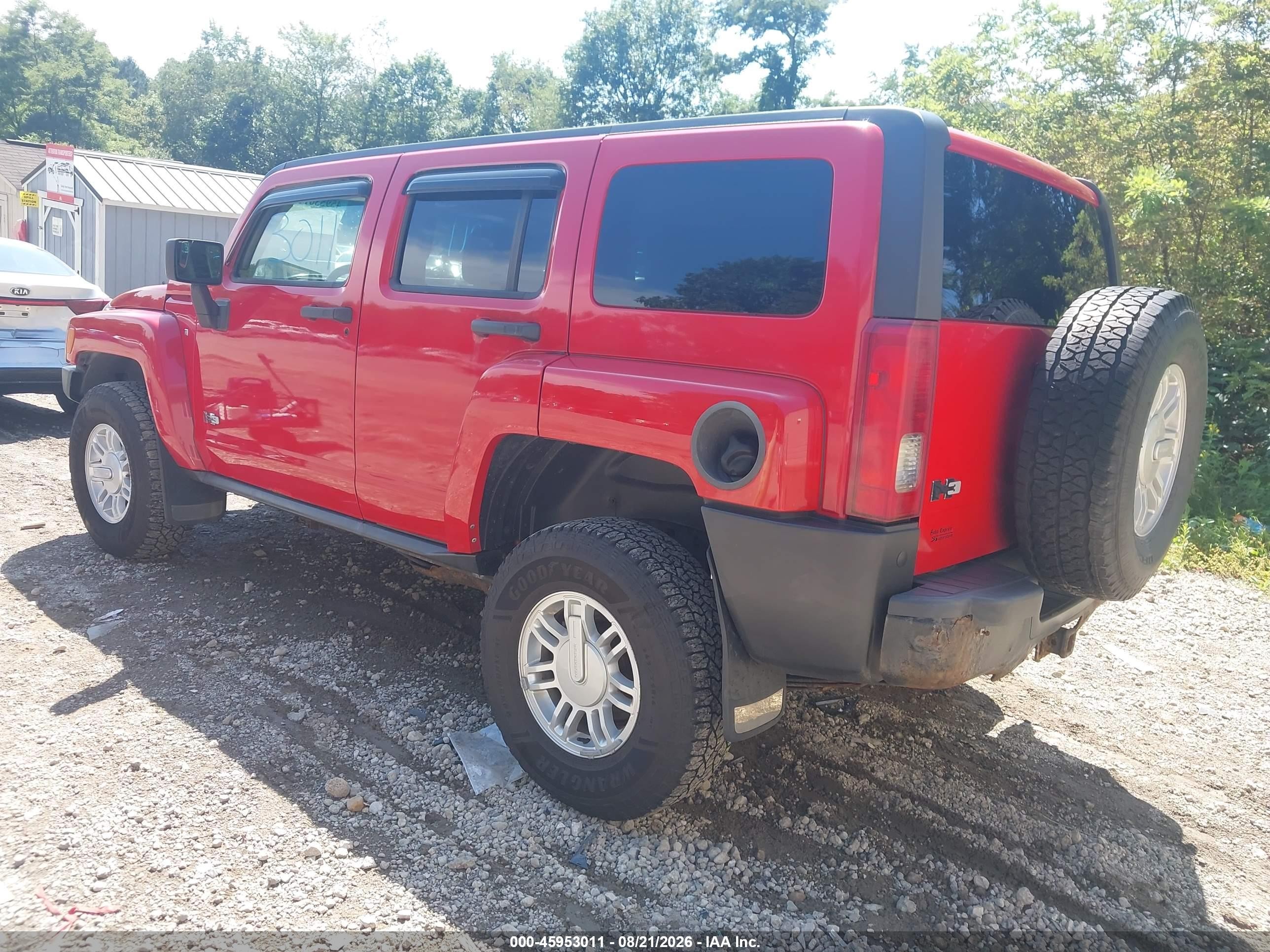 2009 Hummer H3 Suv   Red vin: 5GTEN13E598103281