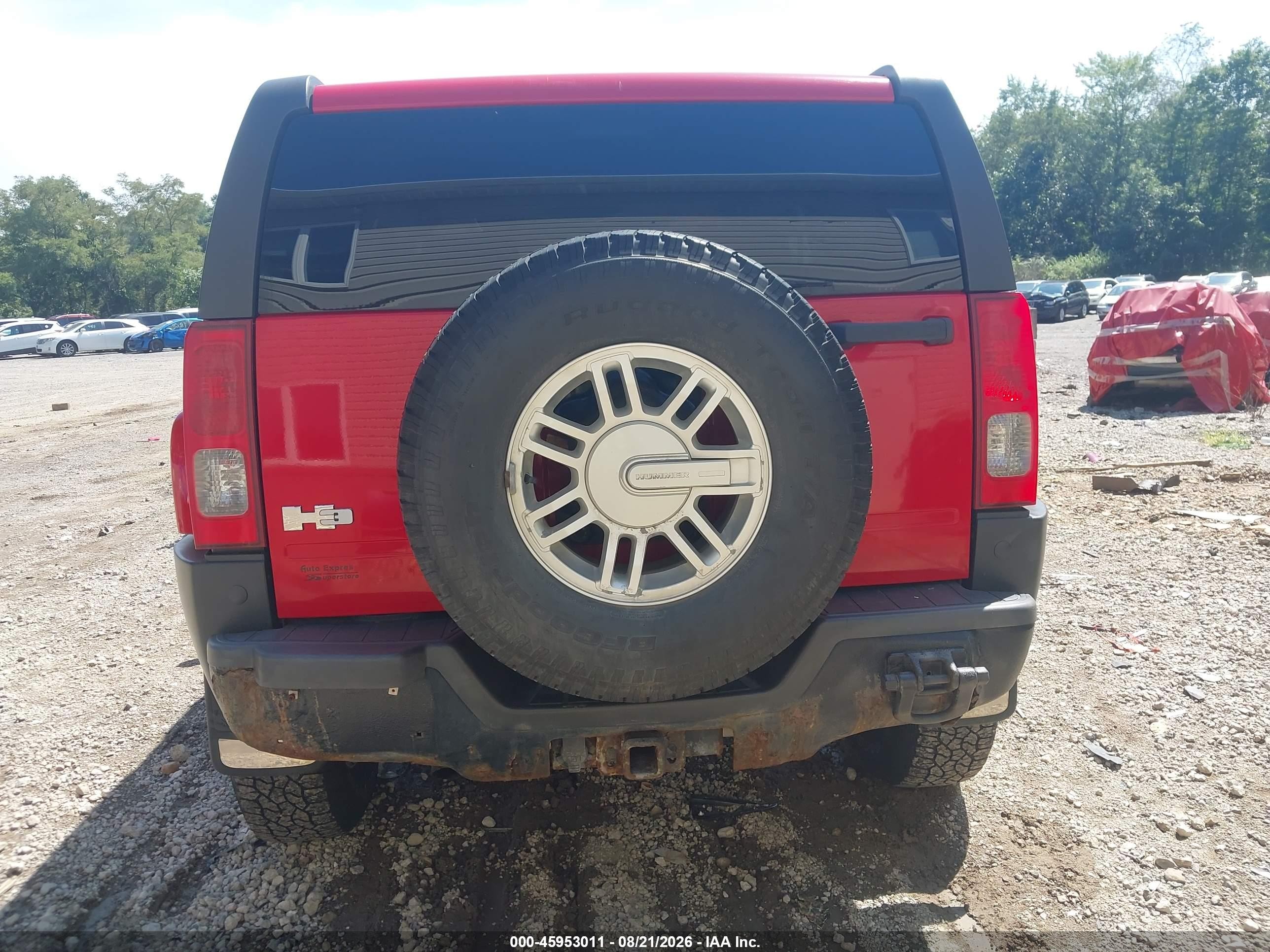 2009 Hummer H3 Suv   Red vin: 5GTEN13E598103281