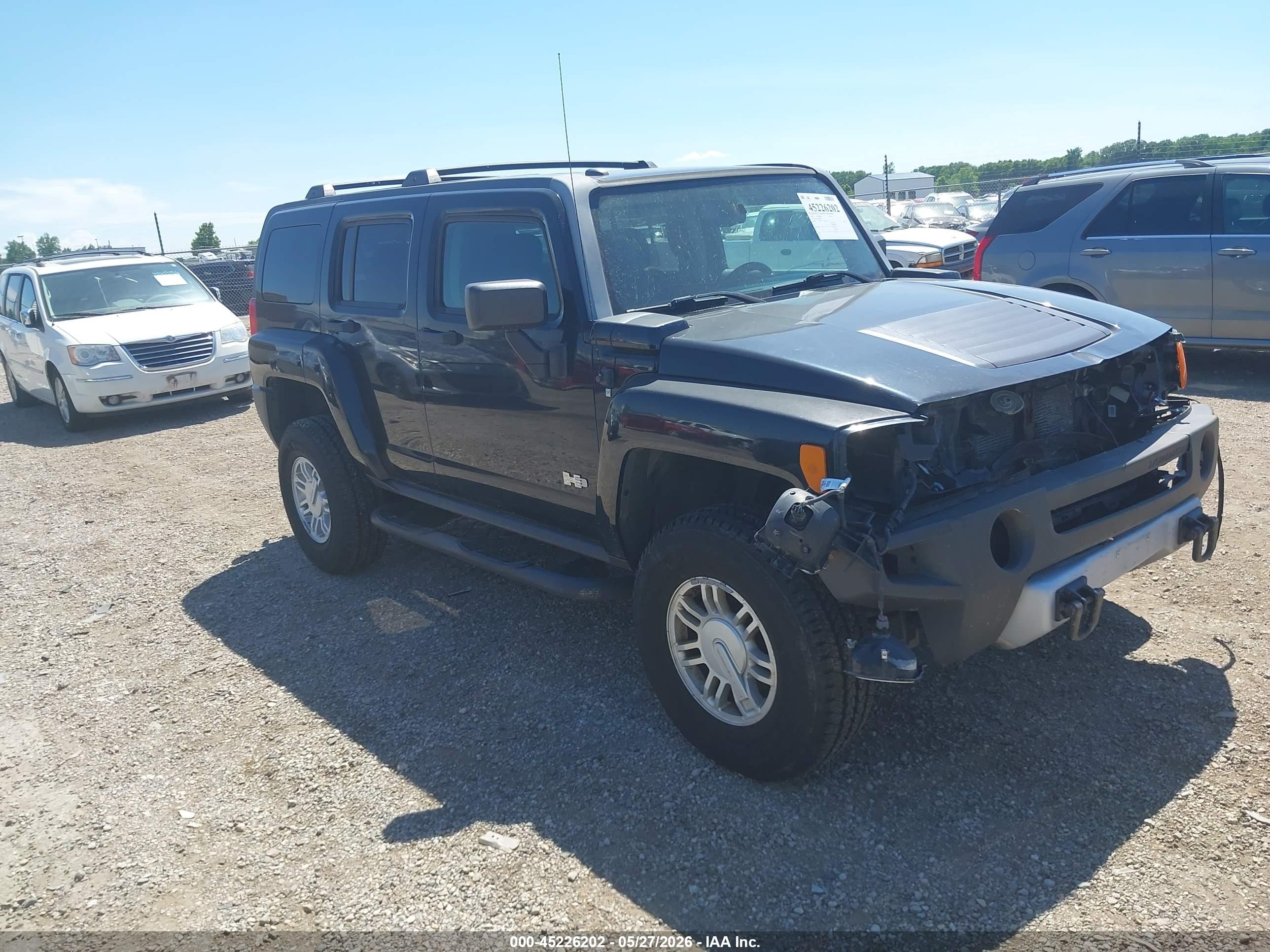 2008 Hummer H3 Suv   Black vin: 5GTEN13E688187674