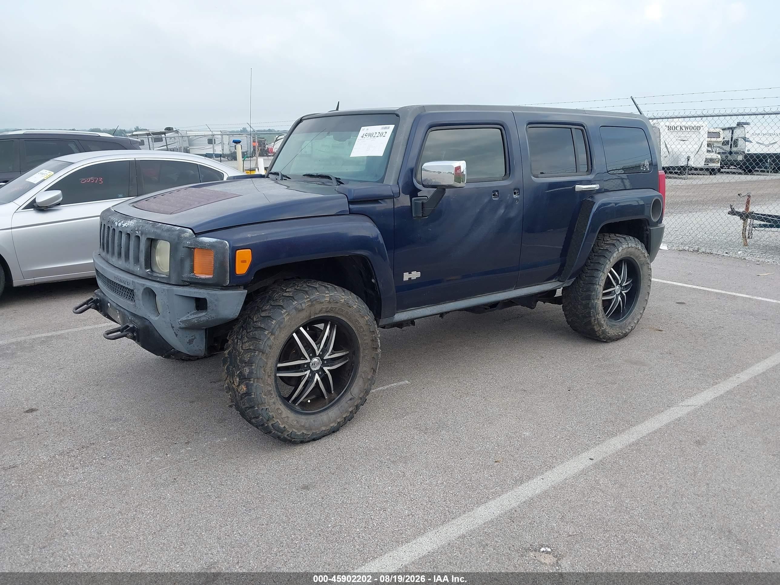2008 Hummer H3 Suv   Blue vin: 5GTEN13E788135194