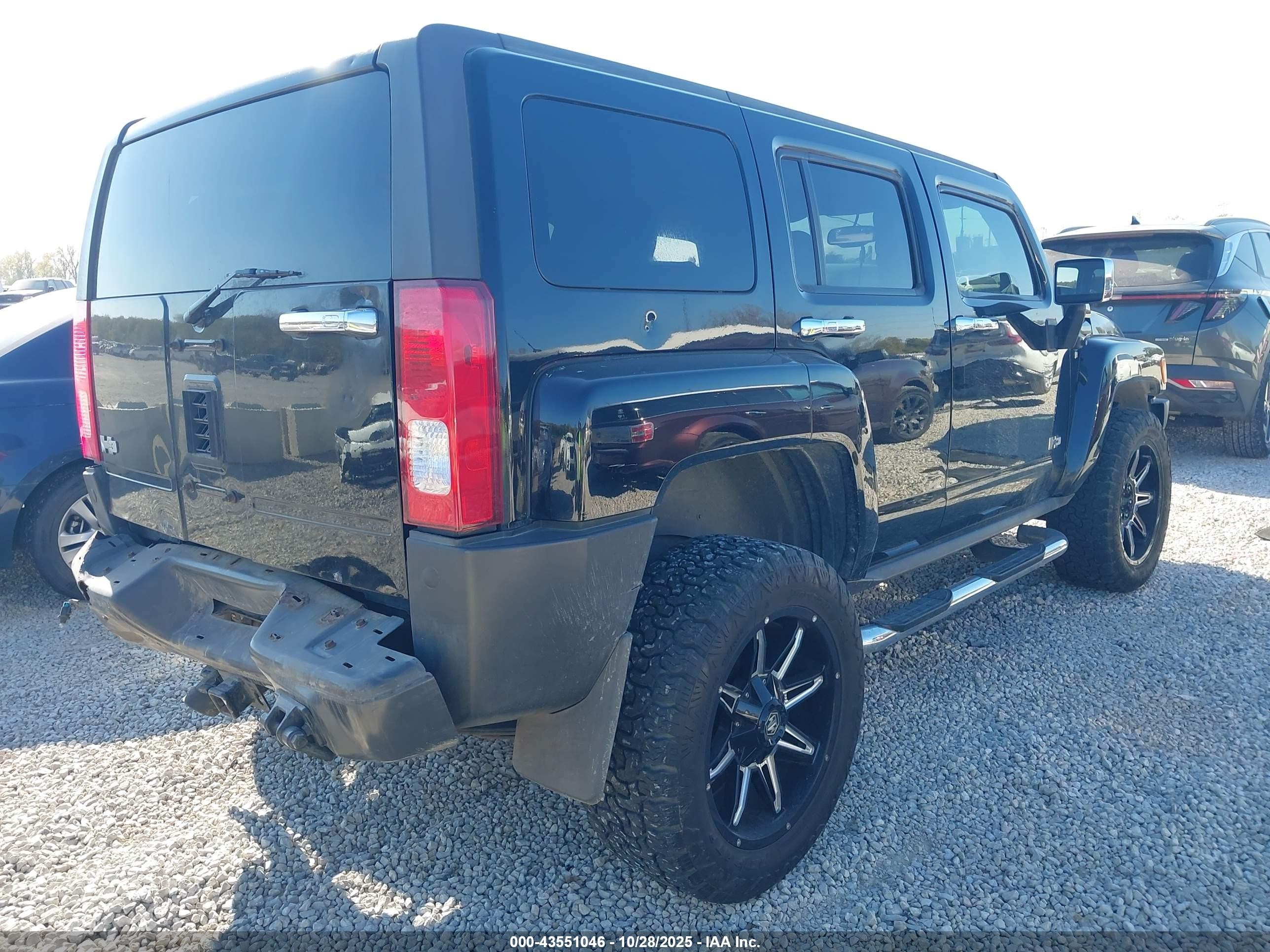 2009 Hummer H3 Suv   Black vin: 5GTEN13E798106425