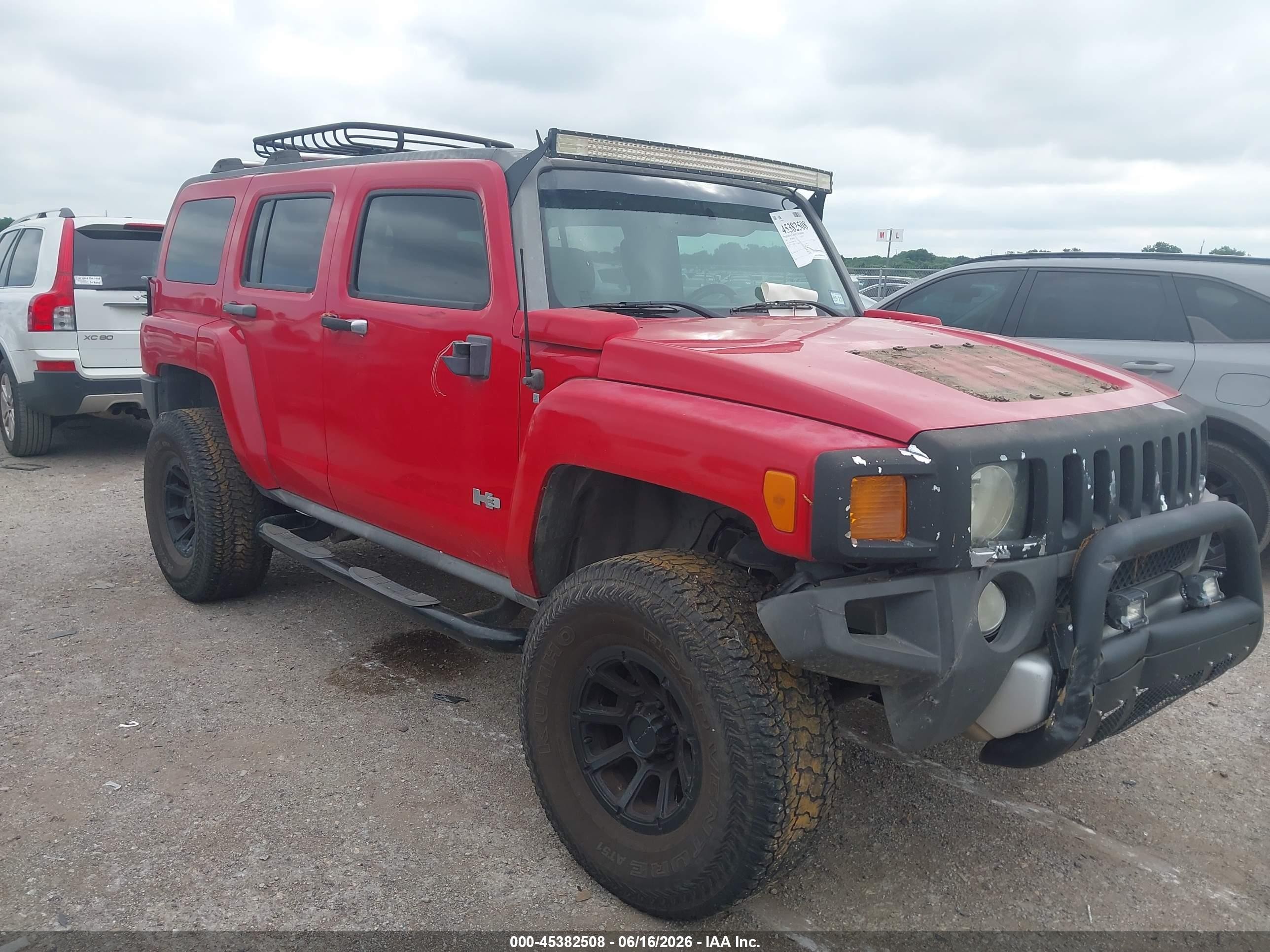 2008 Hummer H3 Suv   Red vin: 5GTEN13E888153574