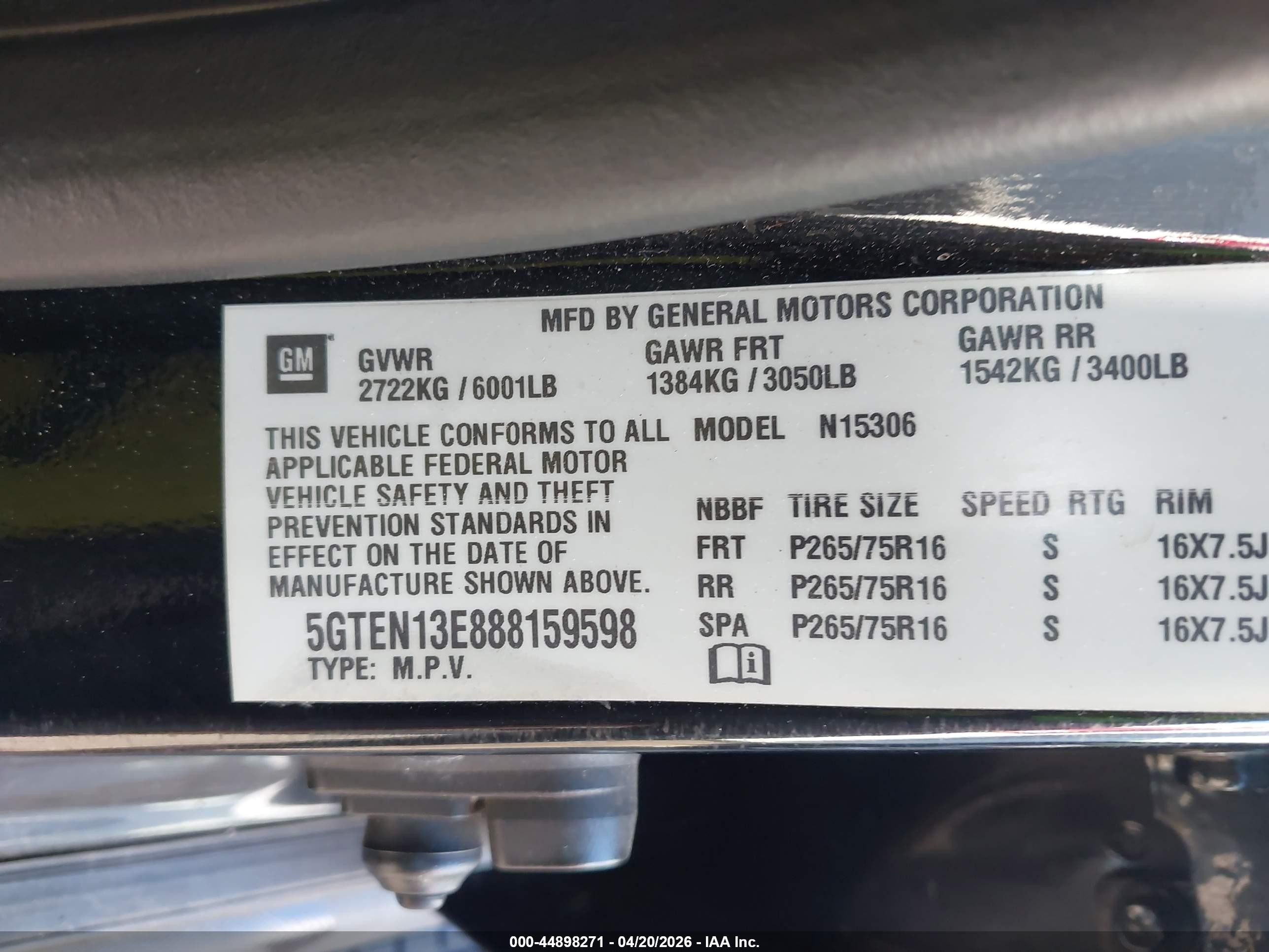 2008 Hummer H3 Suv   Черный vin: 5GTEN13E888159598