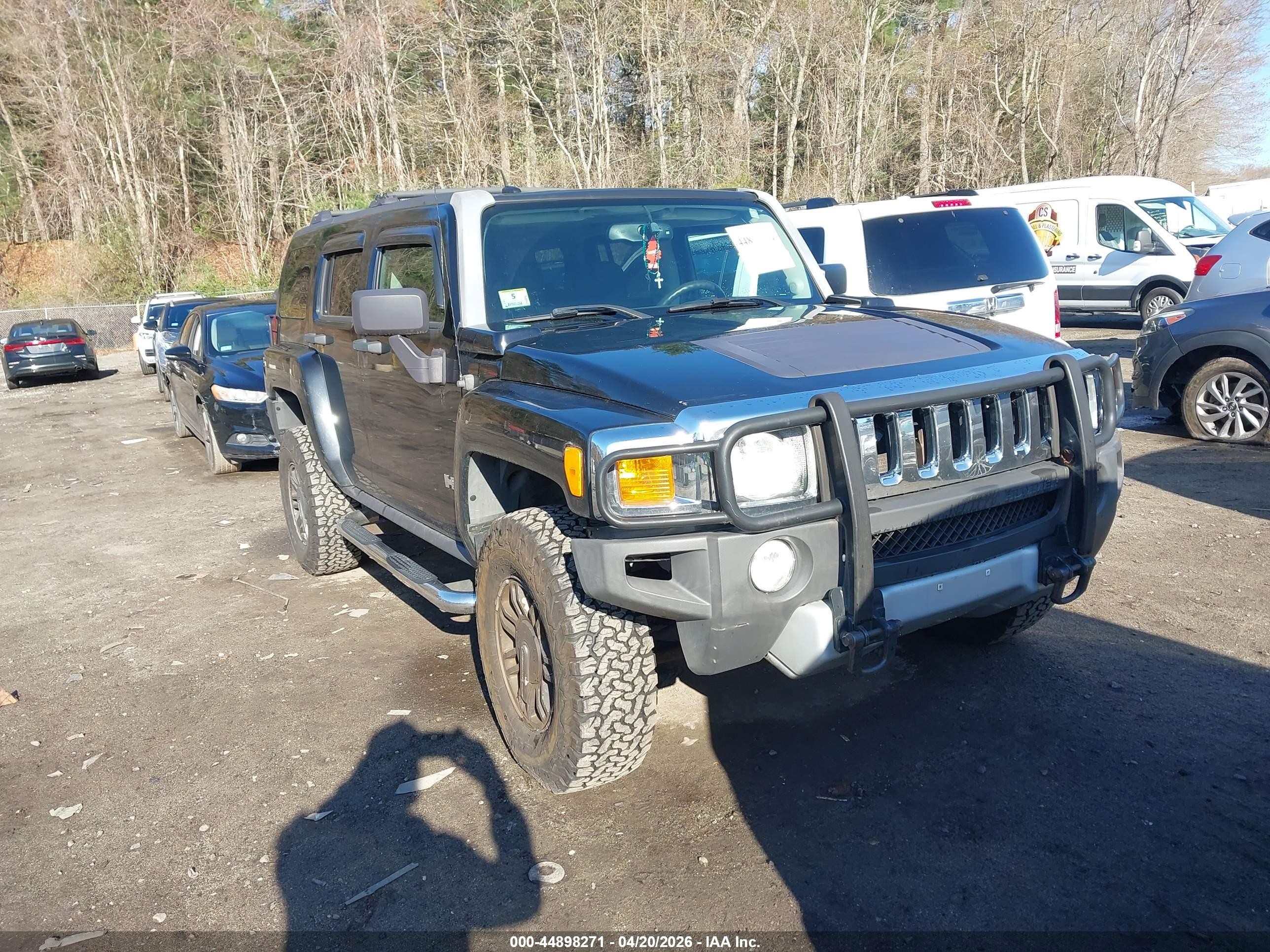 2008 Hummer H3 Suv   Black vin: 5GTEN13E888159598
