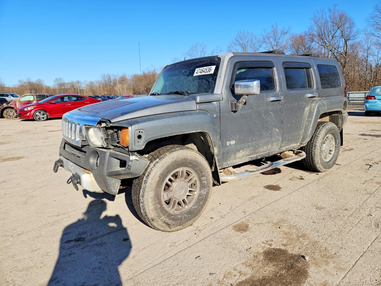 2008 Hummer H3 Gray vin: 5GTEN13E888163697