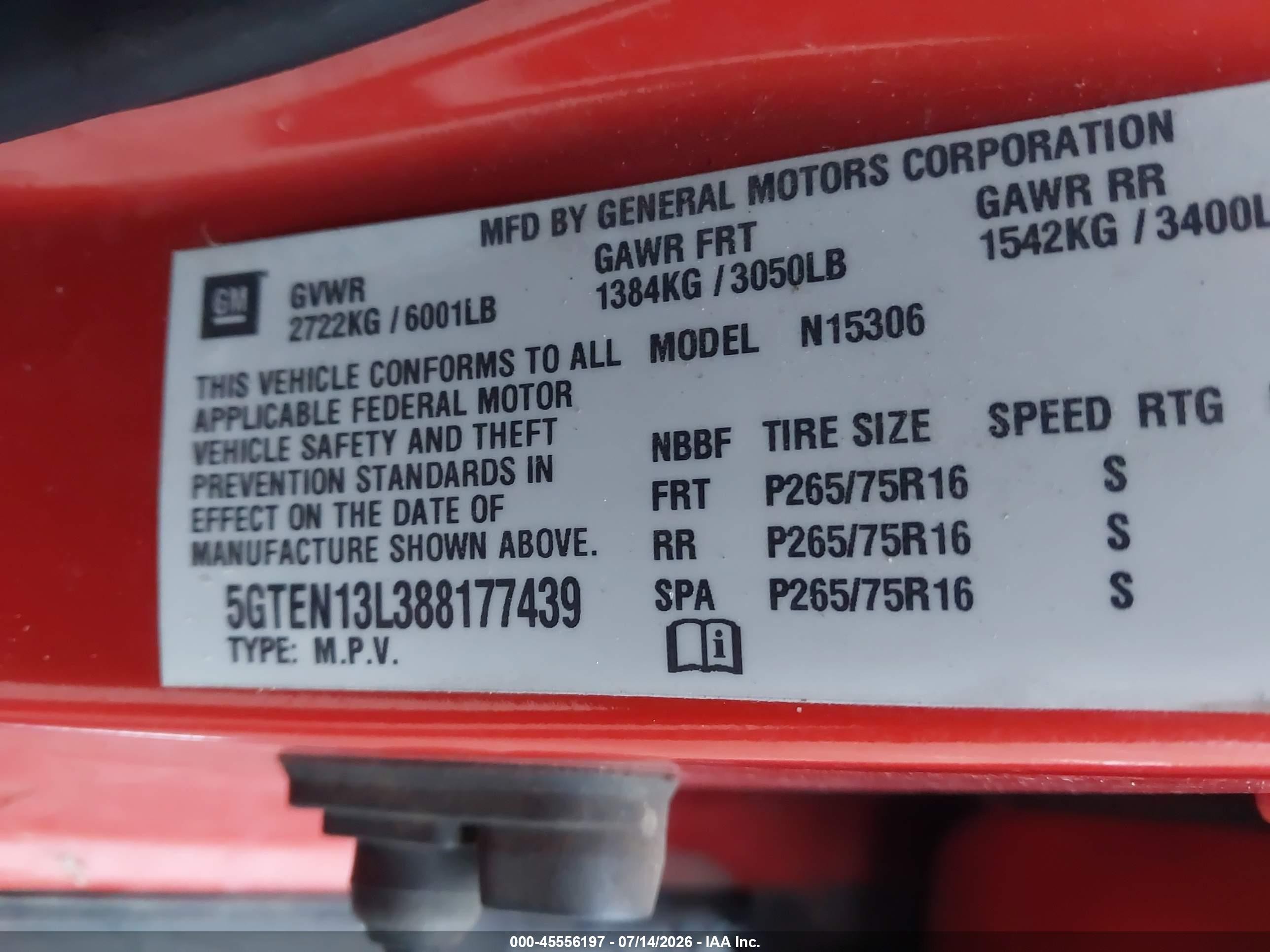 2008 Hummer H3 Suv Alpha Red vin: 5GTEN13L388177439