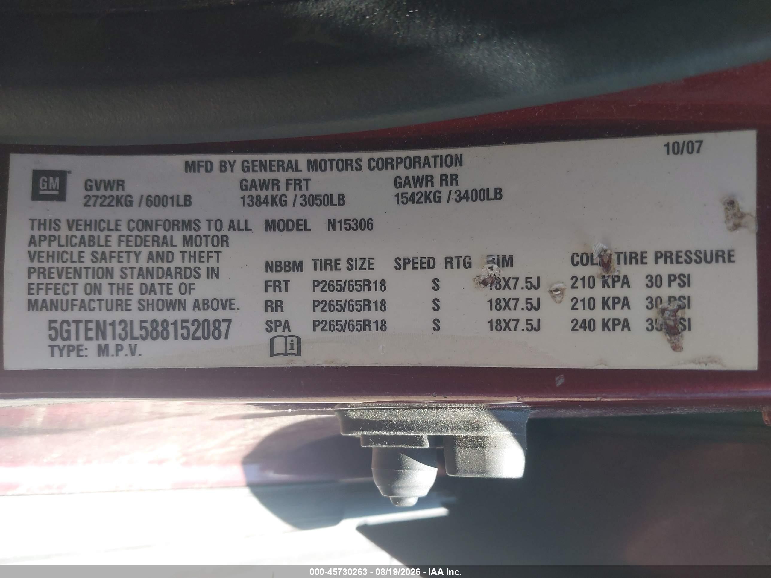 2008 Hummer H3 Suv Alpha Red vin: 5GTEN13L588152087