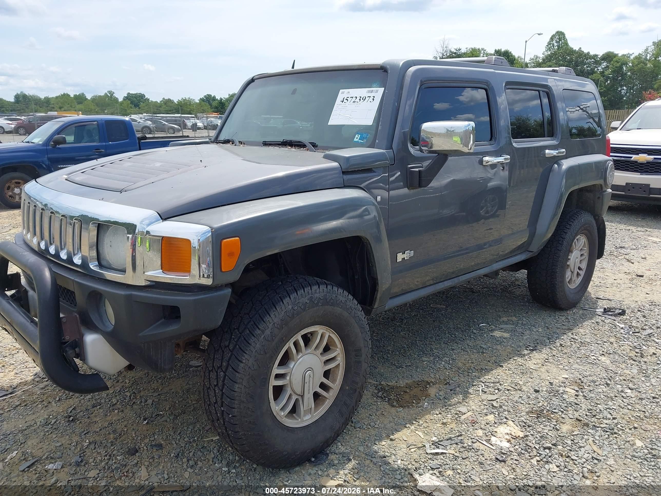 2008 Hummer H3 Suv   Gray vin: 5GTEN33EX88187219
