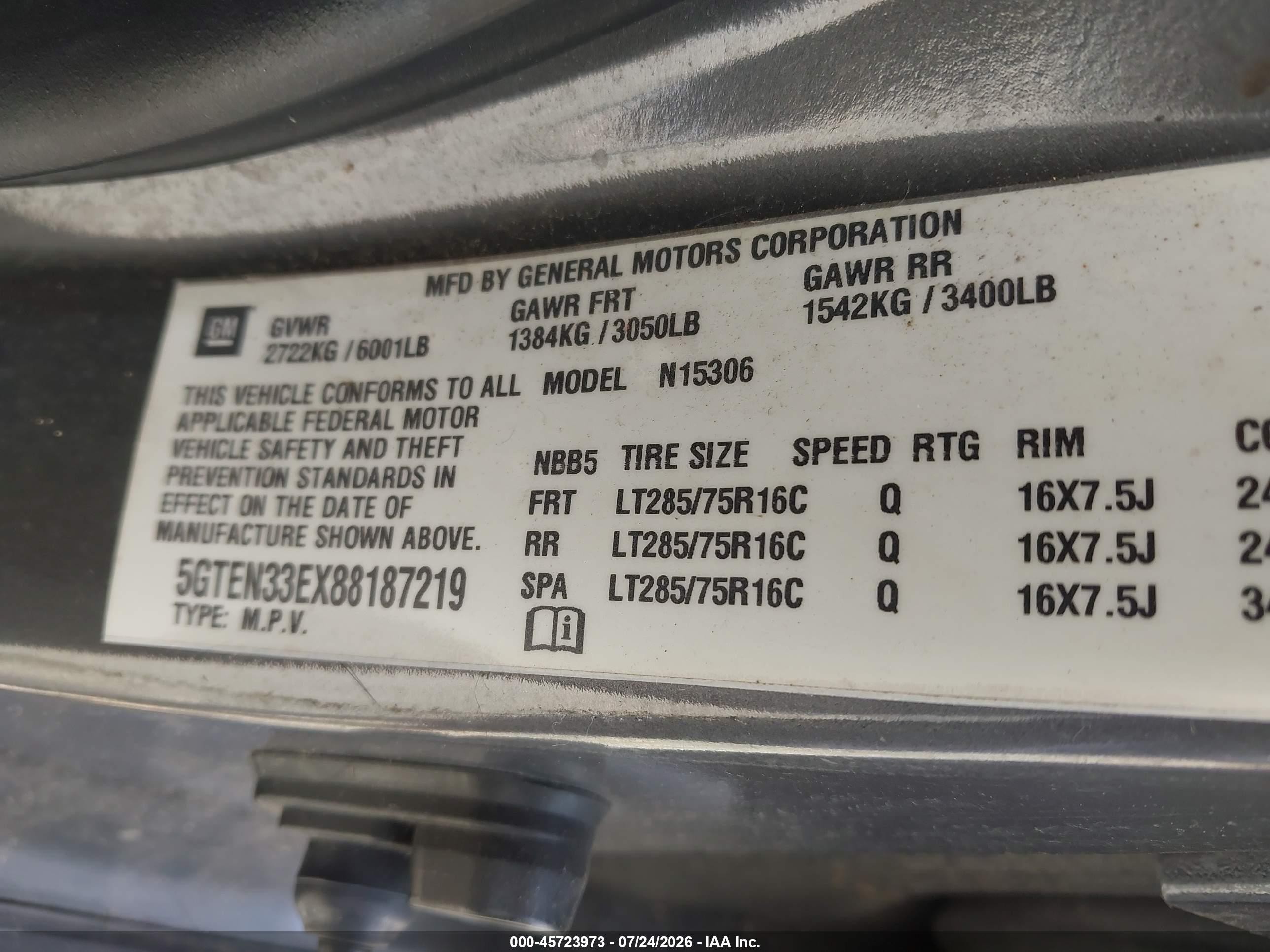 2008 Hummer H3 Suv   Gray vin: 5GTEN33EX88187219