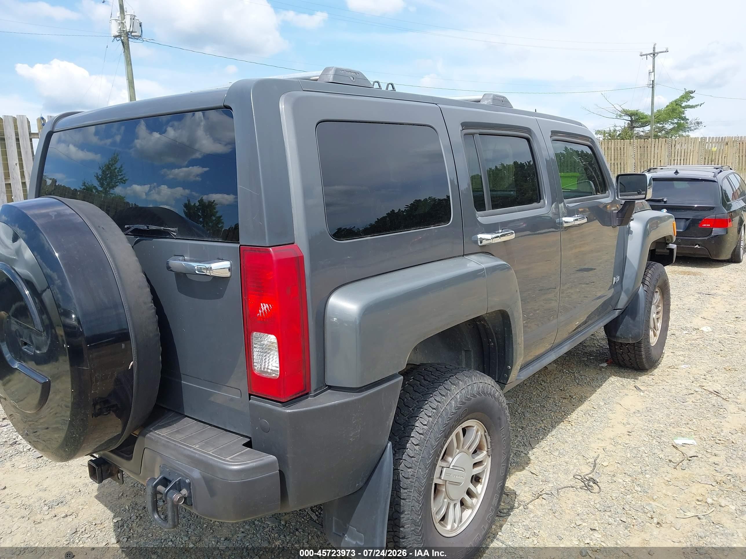 2008 Hummer H3 Suv   Gray vin: 5GTEN33EX88187219
