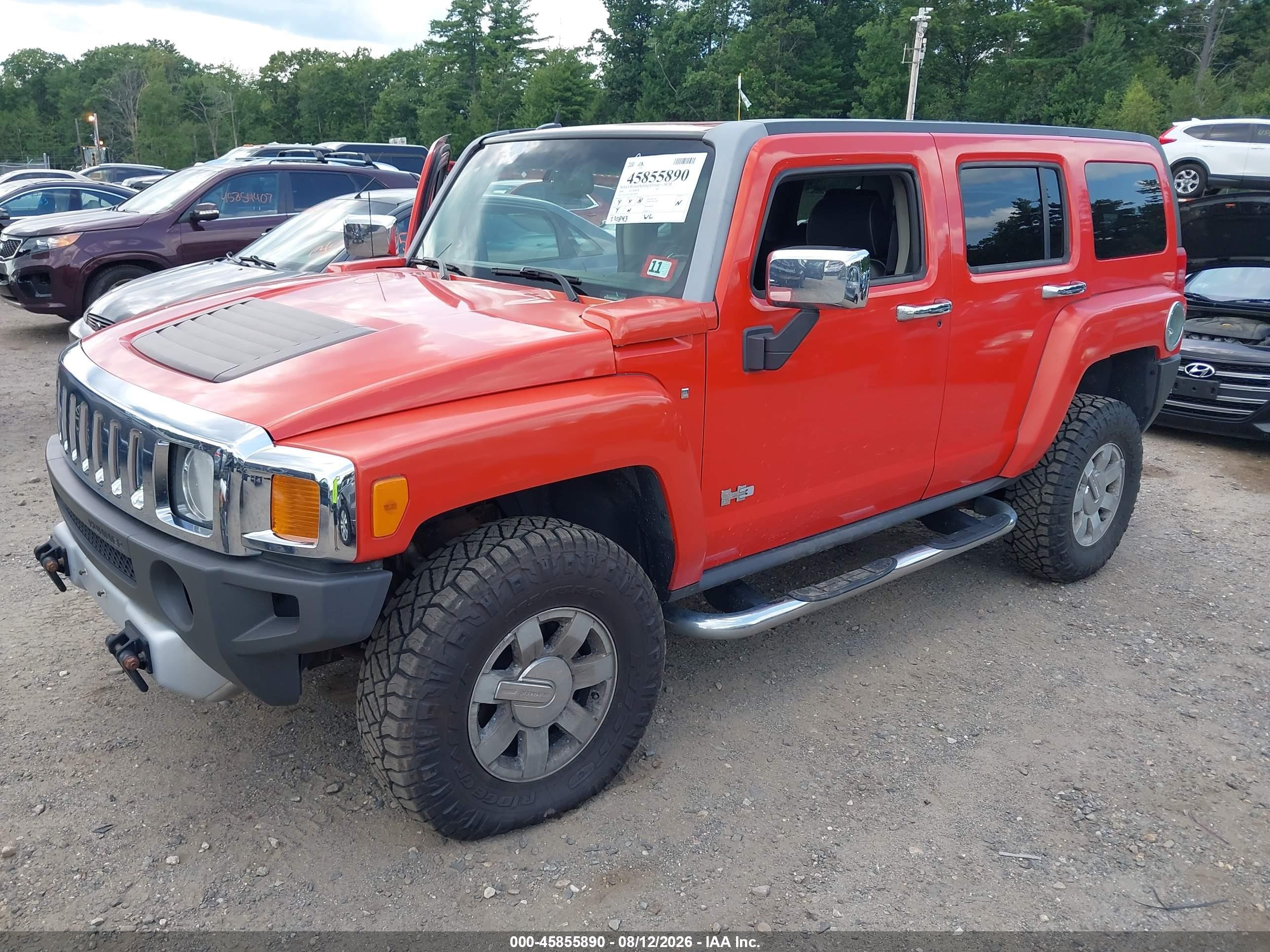 2008 Hummer H3 Suv Luxury Red vin: 5GTEN43E388230644