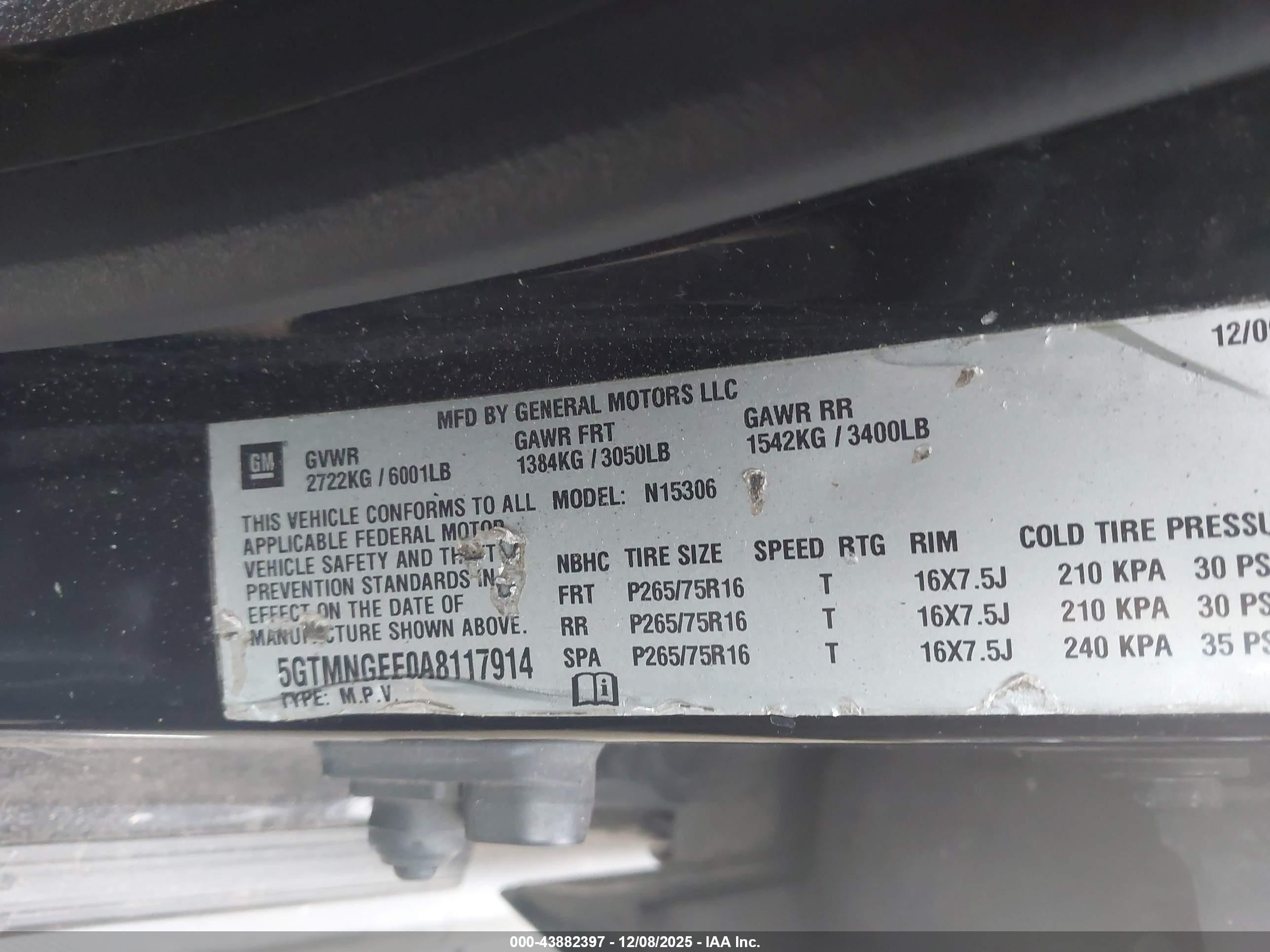 2010 Hummer H3 Suv   Black vin: 5GTMNGEE0A8117914