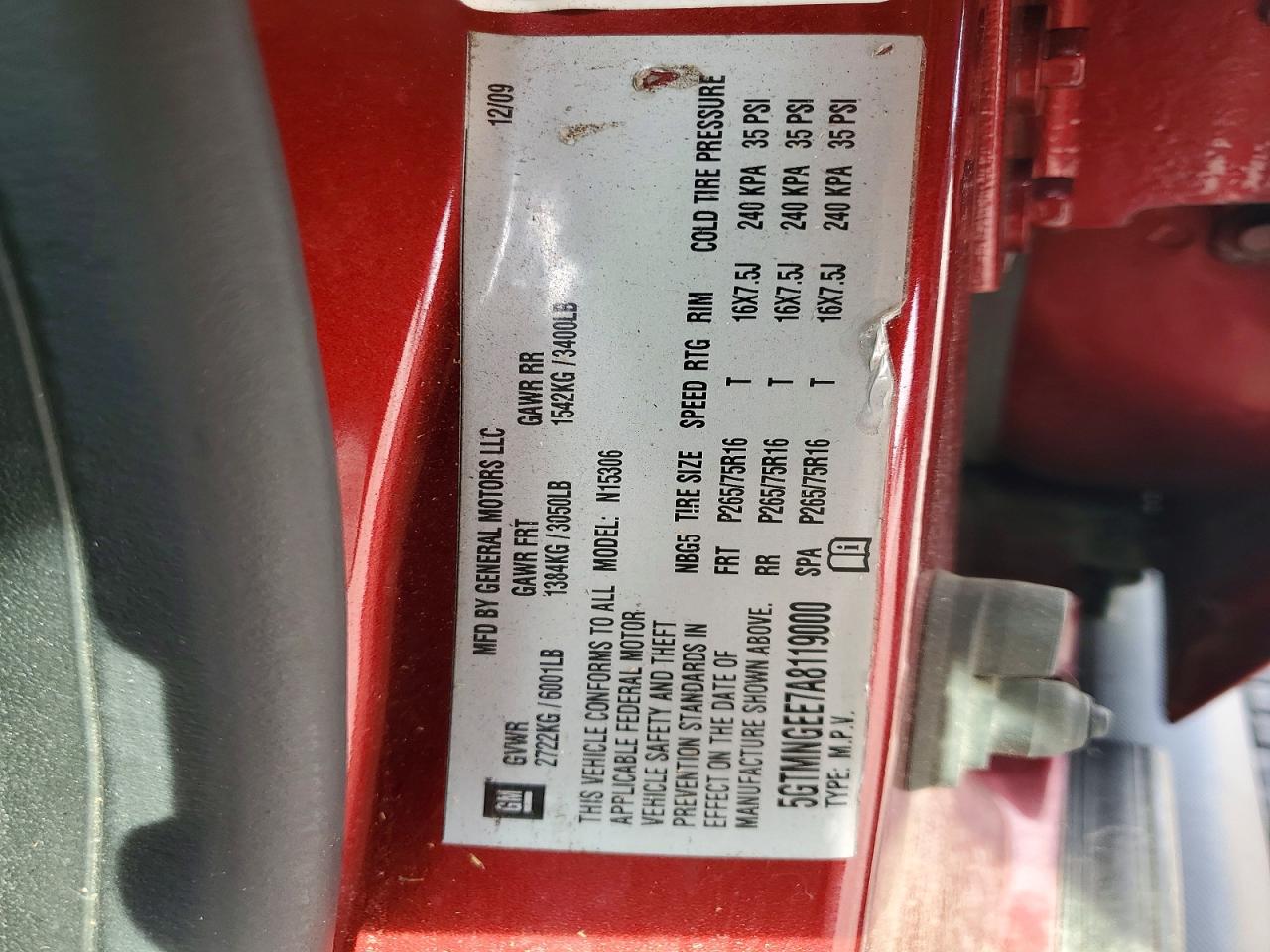 2010 Hummer H3 Burgundy vin: 5GTMNGEE7A8119000