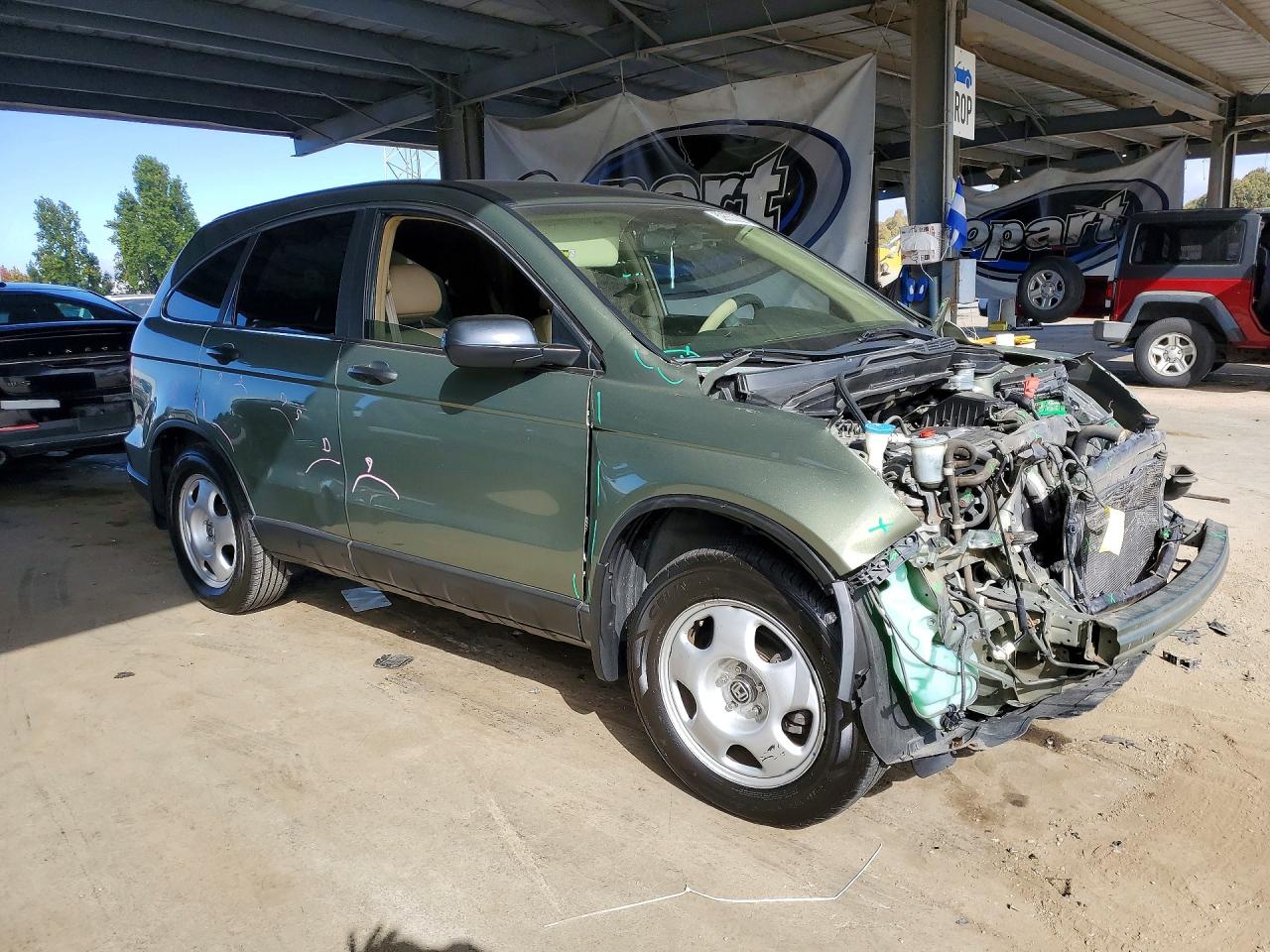 2009 Honda Cr-v Lx Зеленый vin: 5J6RE38309L014981