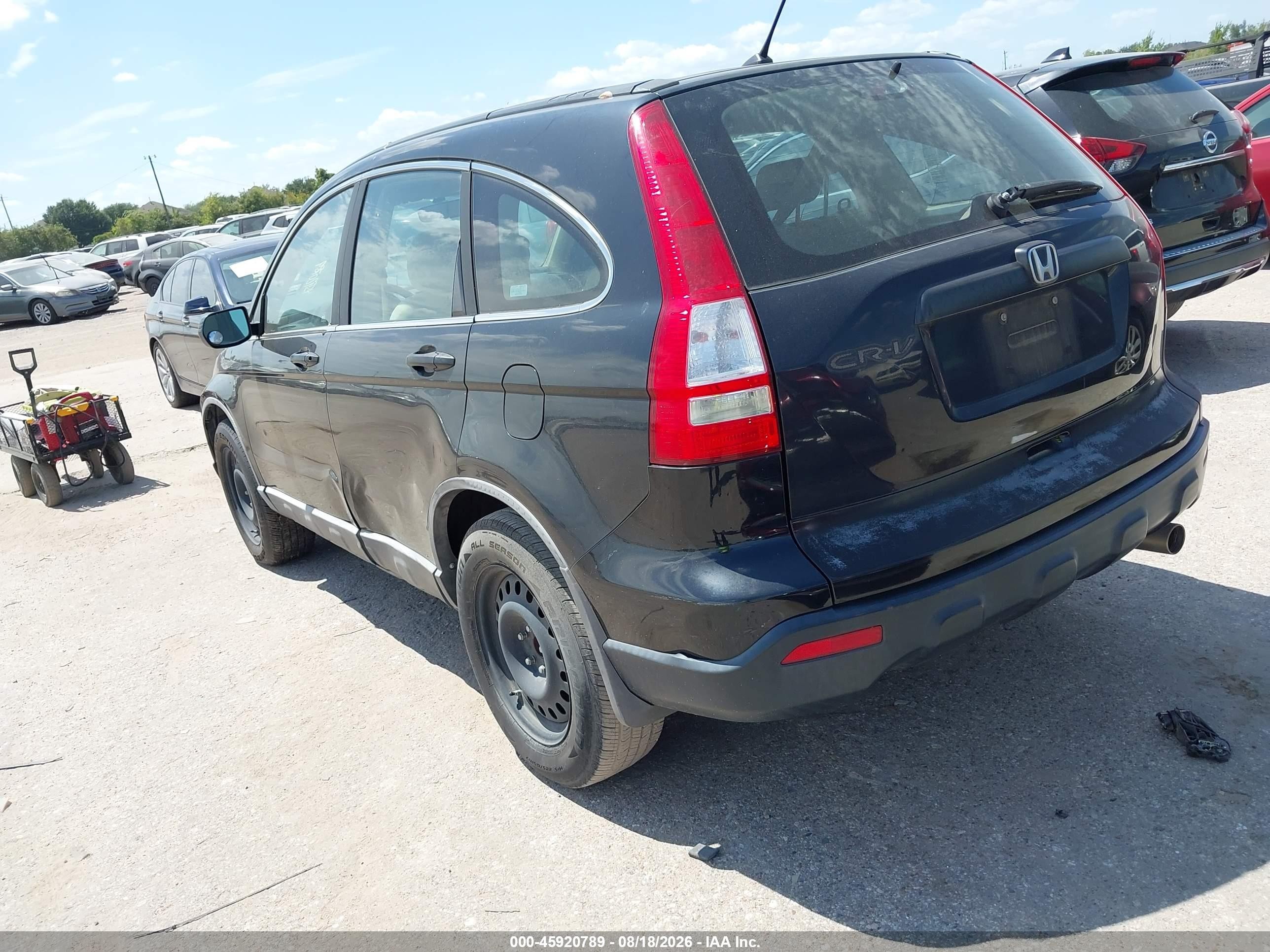 2008 Honda Cr-v Lx Black vin: 5J6RE38338L002225