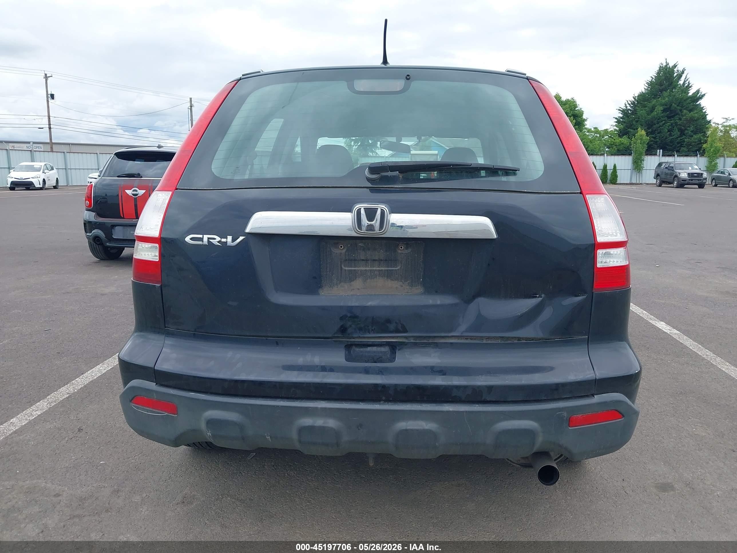 2007 Honda Cr-v Lx Black vin: 5J6RE38347L800375