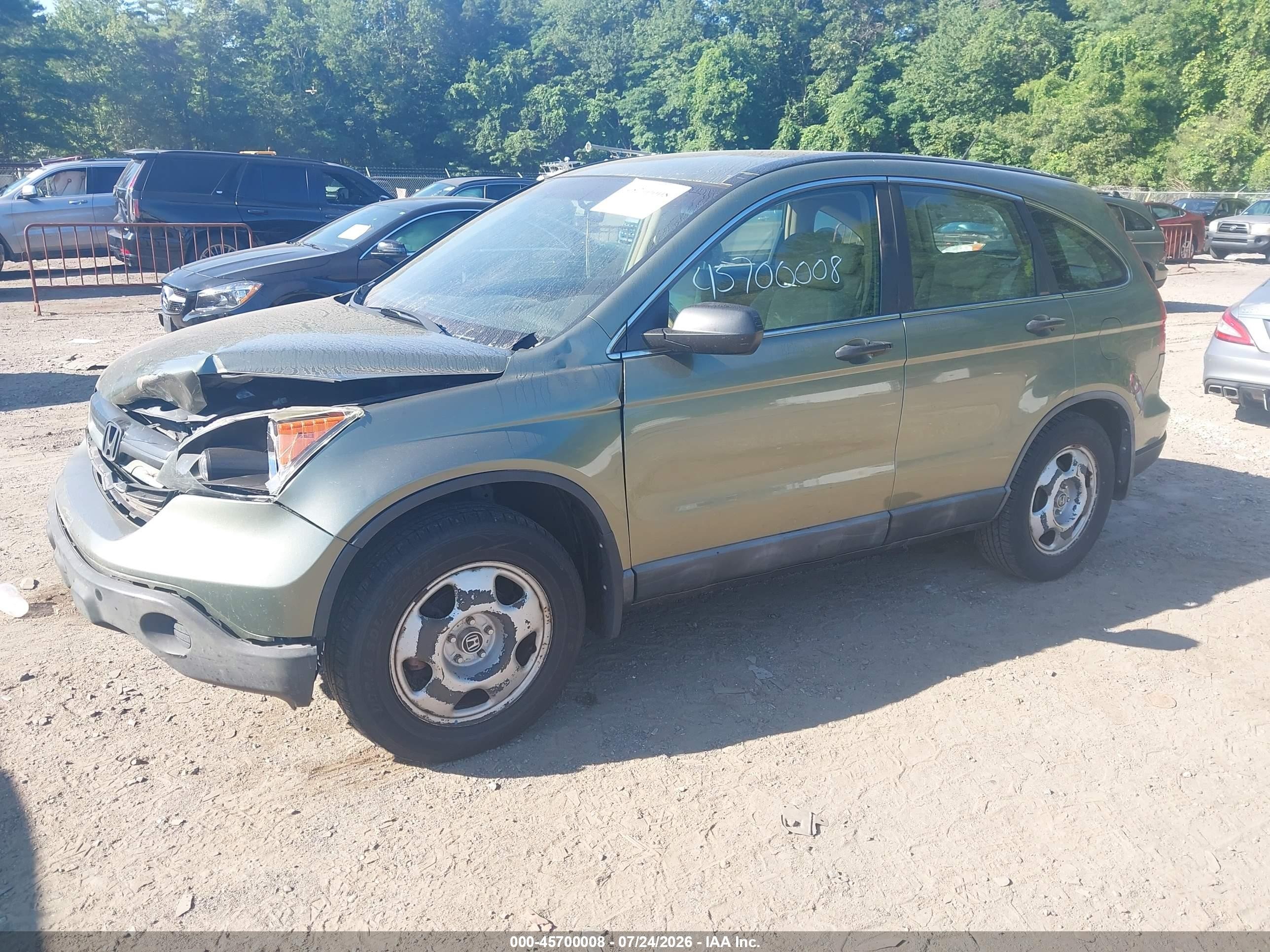2008 Honda Cr-v Lx Green vin: 5J6RE38348L005991