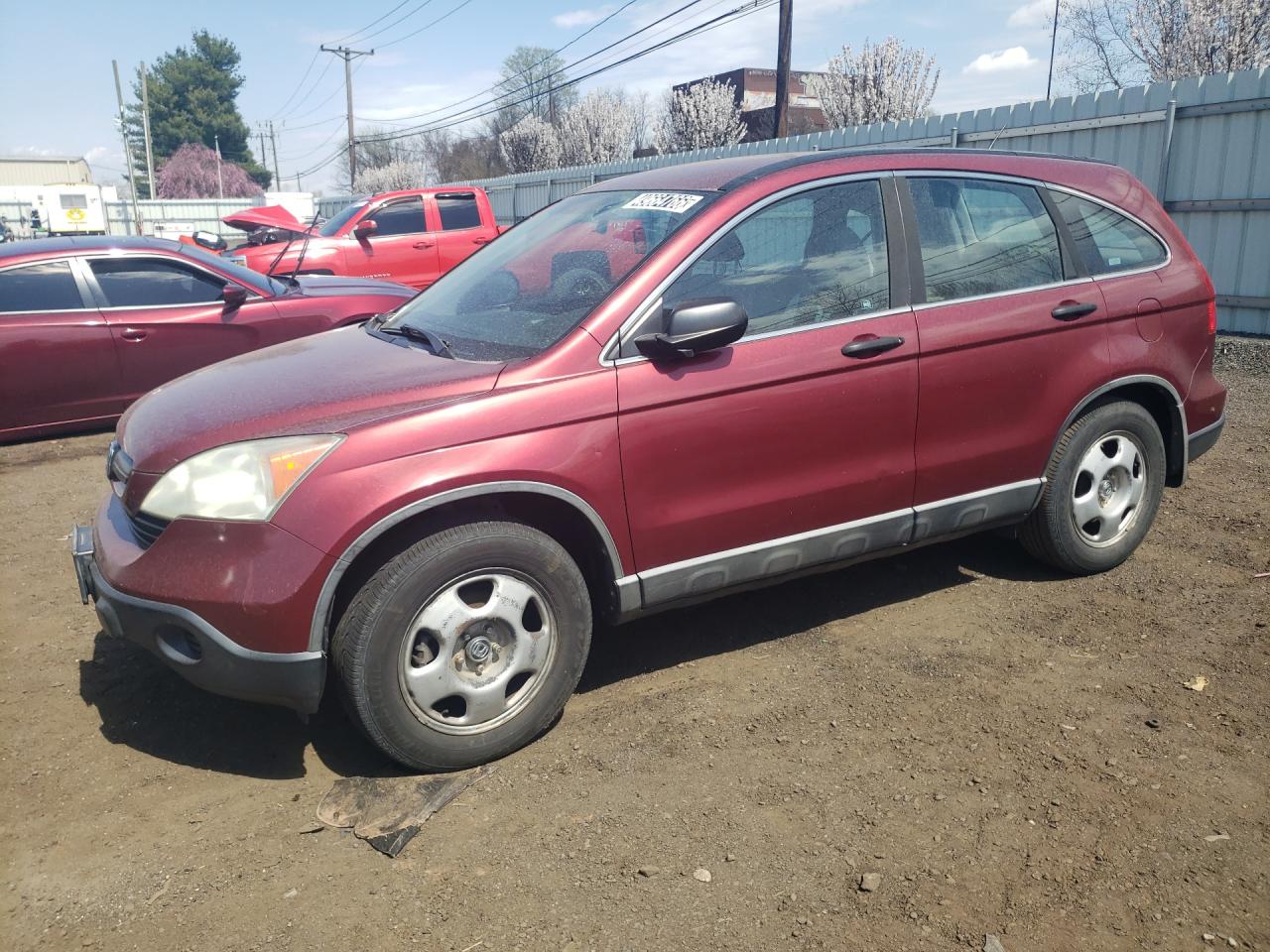 2009 Honda Cr-v Lx Темно-бордовый vin: 5J6RE38359L008433 Damage: Left Front Fender, Dent(S) W/ Paint Dmg, 1 To 2 Inches