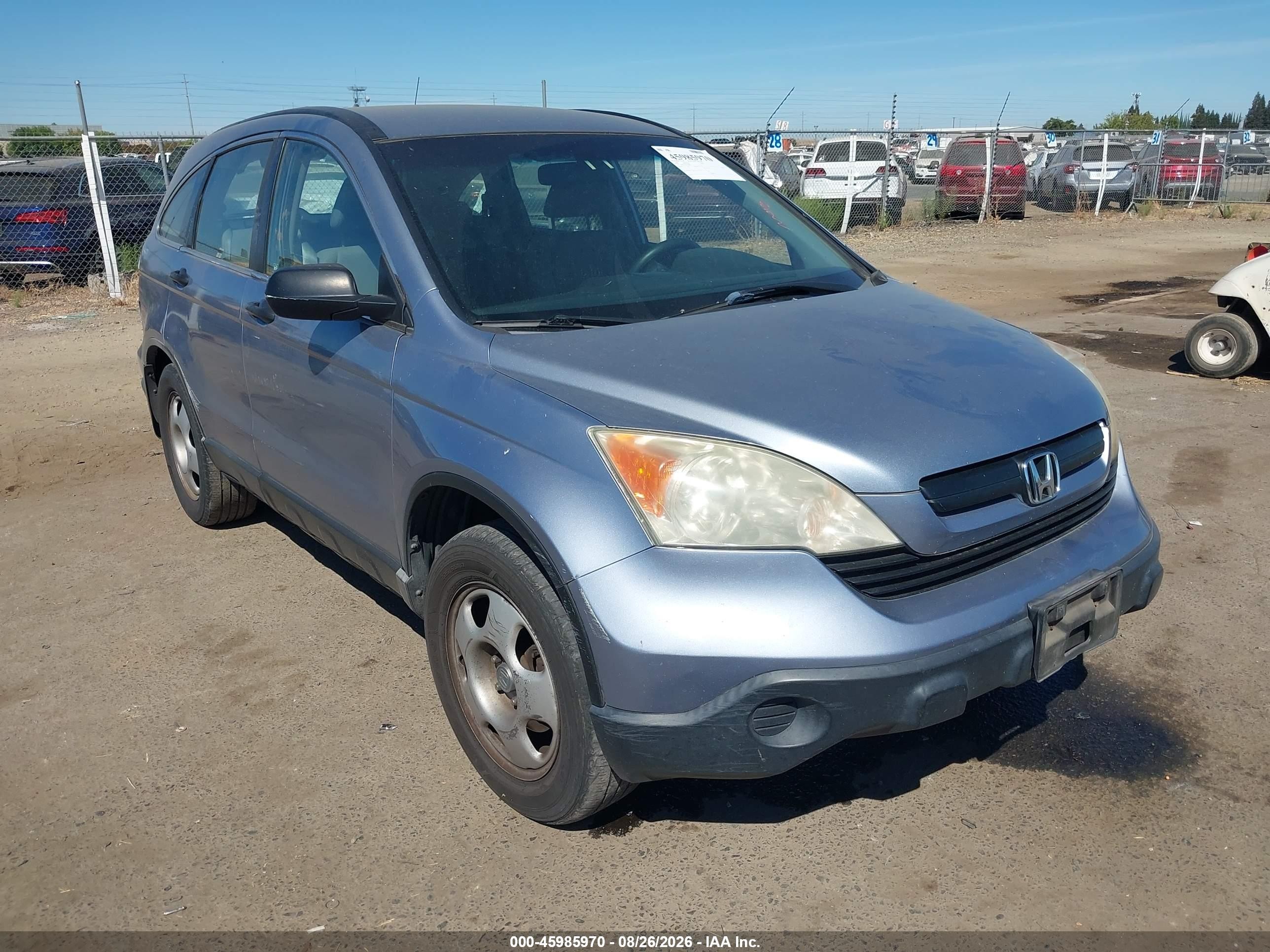 2008 Honda Cr-v Lx Blue vin: 5J6RE38378L008805