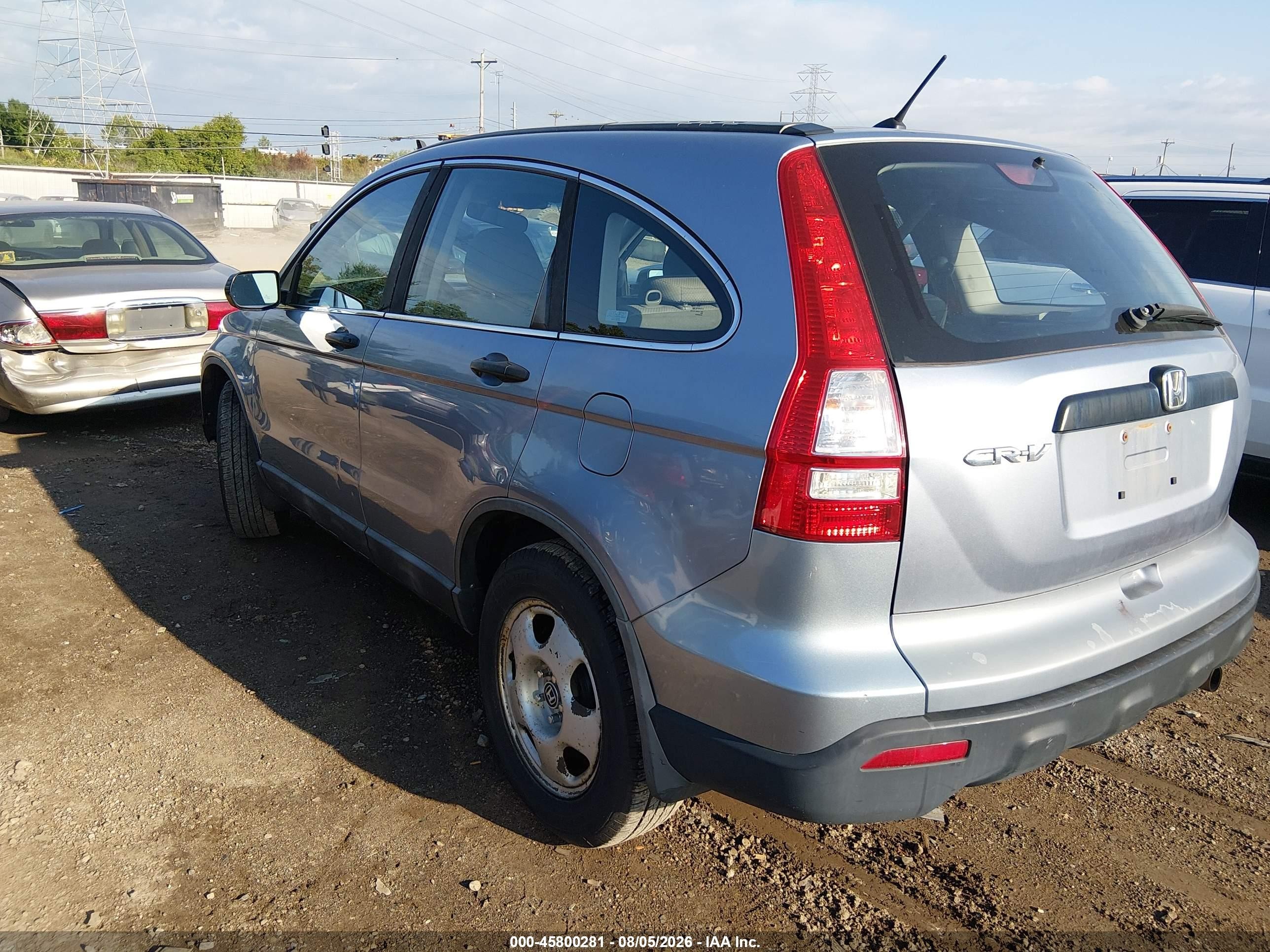 2009 Honda Cr-v Lx Blue vin: 5J6RE38399L009598