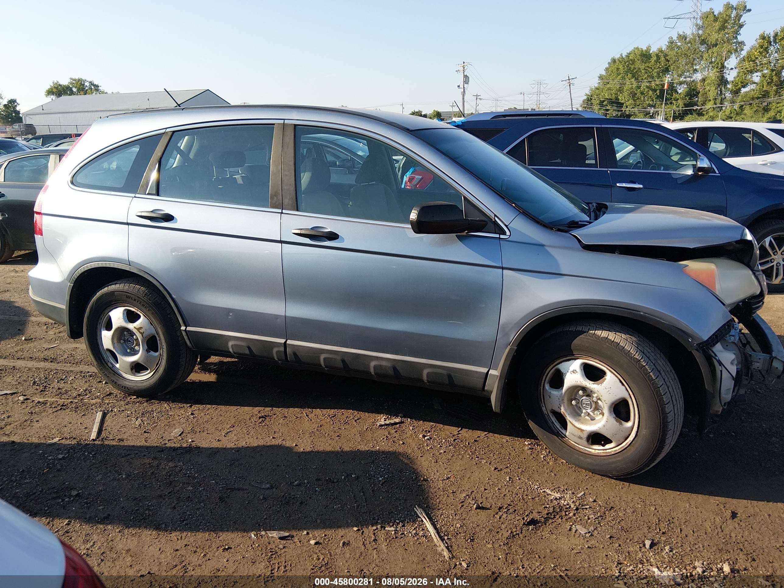 2009 Honda Cr-v Lx Blue vin: 5J6RE38399L009598