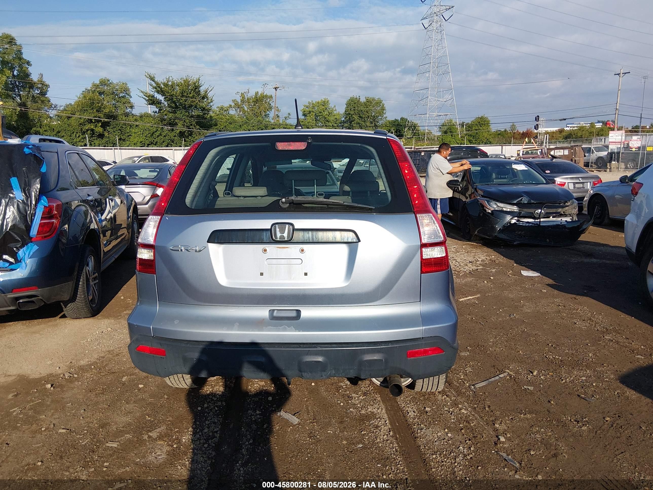 2009 Honda Cr-v Lx Blue vin: 5J6RE38399L009598