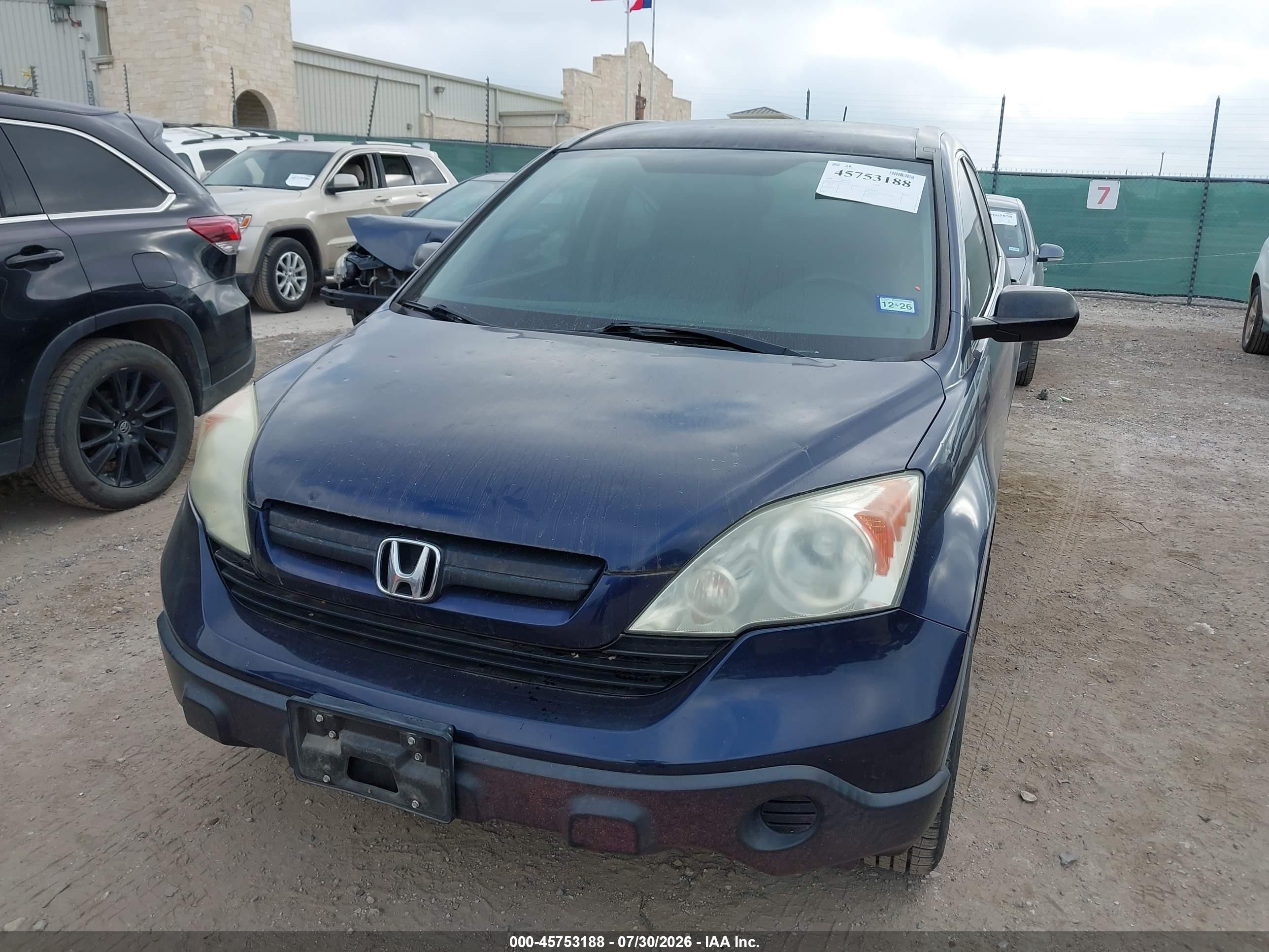 2009 Honda Cr-v Lx Blue vin: 5J6RE38399L032900