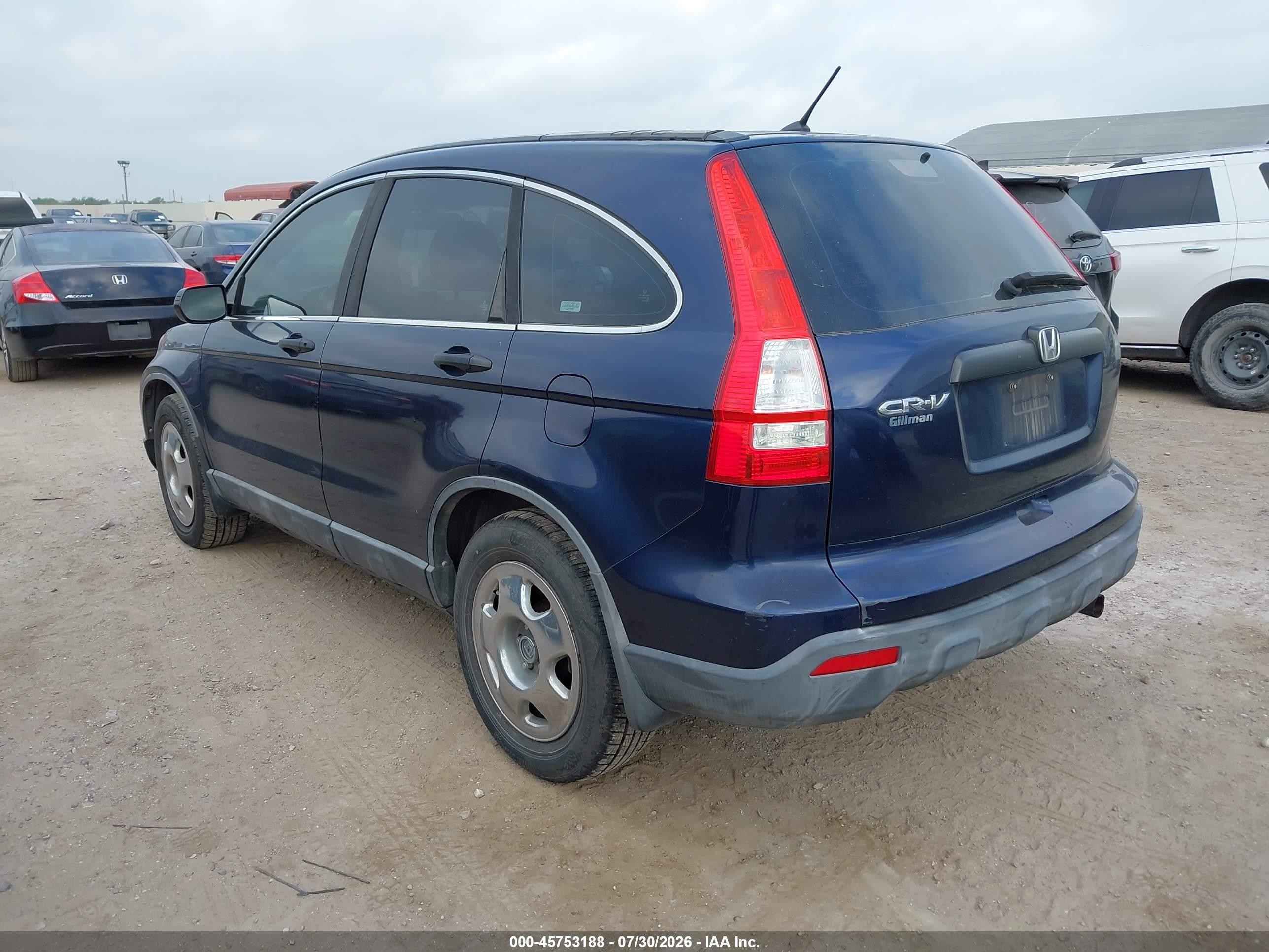 2009 Honda Cr-v Lx Blue vin: 5J6RE38399L032900