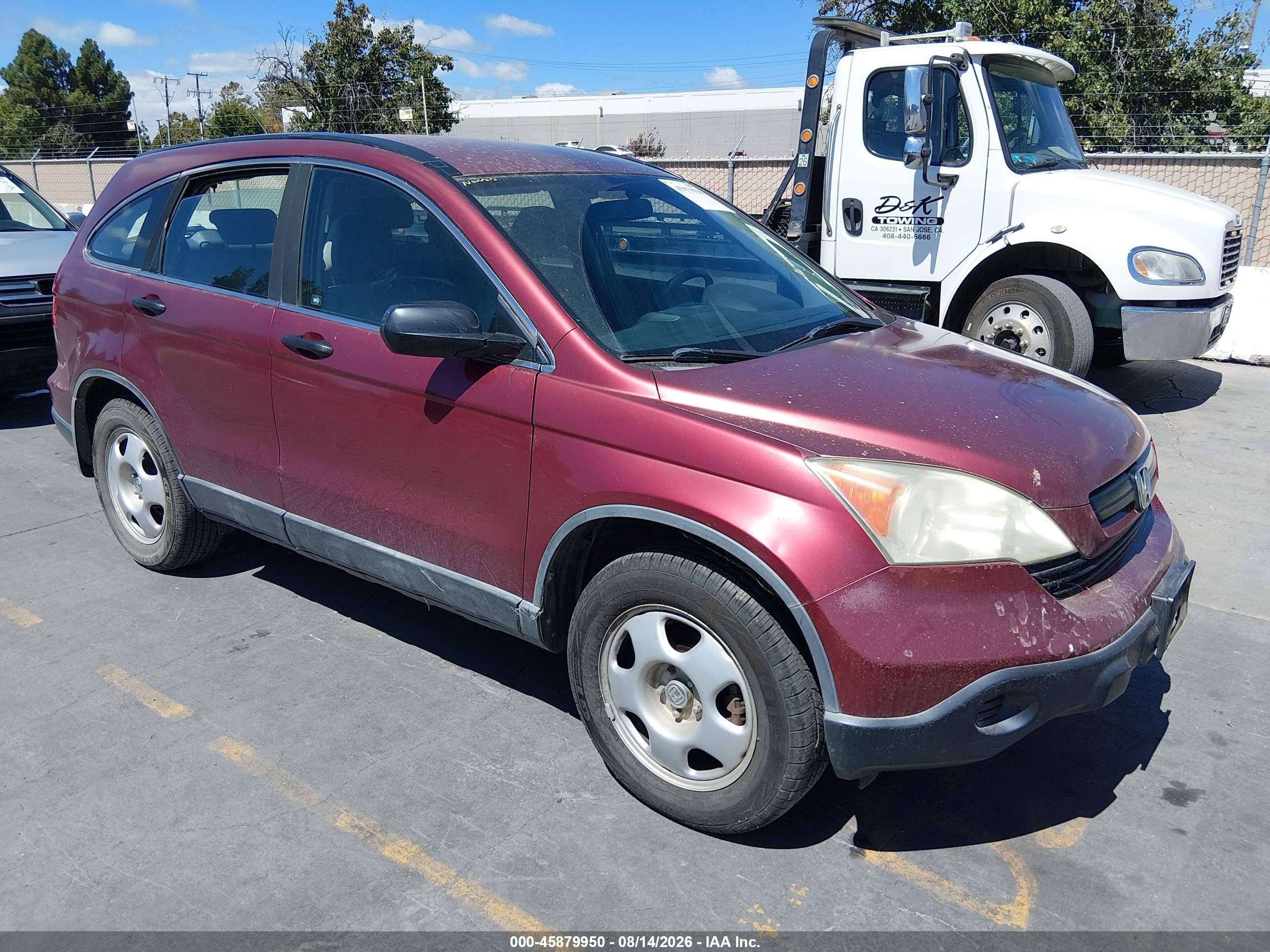 2007 Honda Cr-v Lx Red vin: 5J6RE383X7L002009