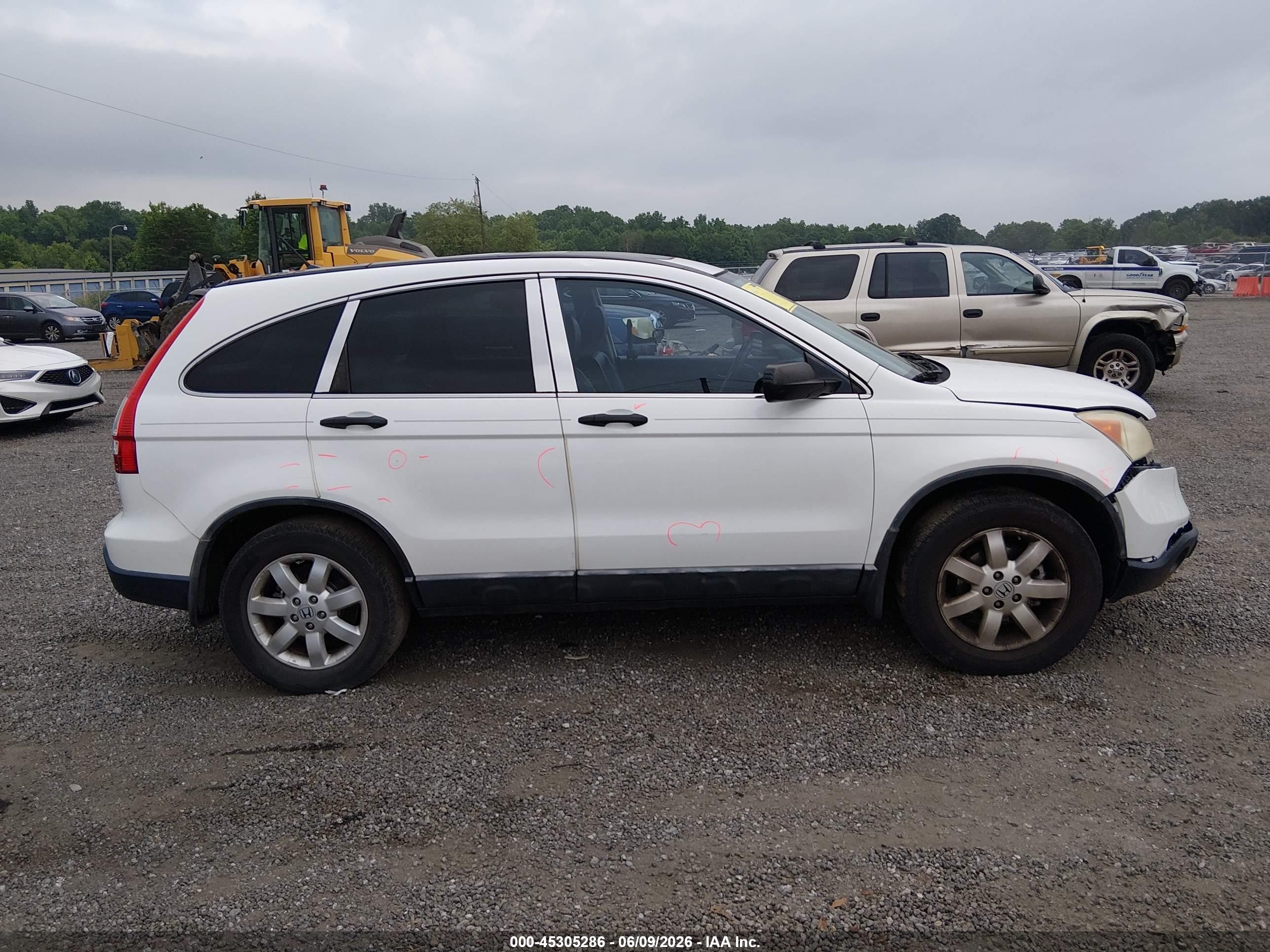 2009 Honda Cr-v Ex White vin: 5J6RE38509L015680