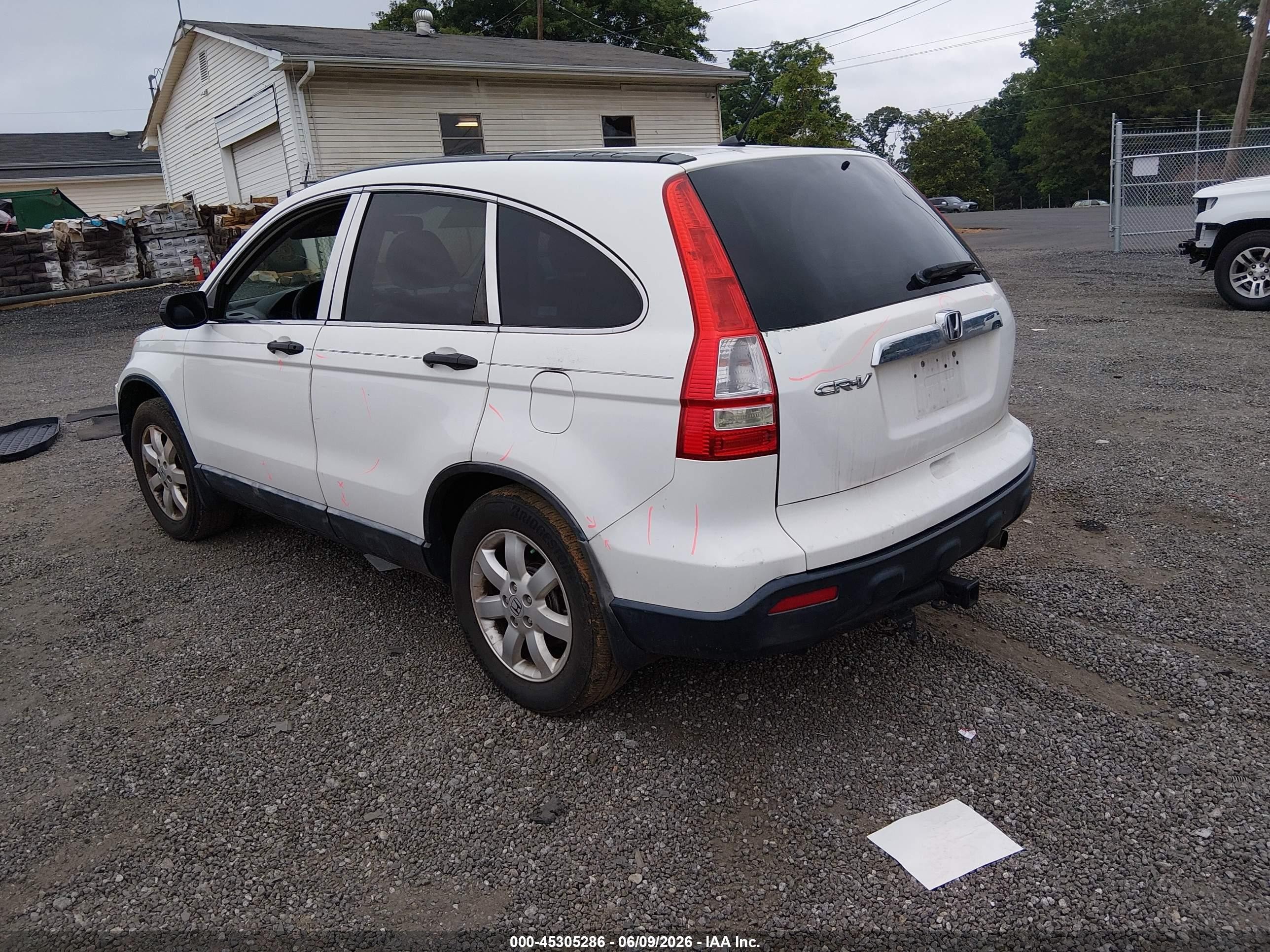 2009 Honda Cr-v Ex White vin: 5J6RE38509L015680