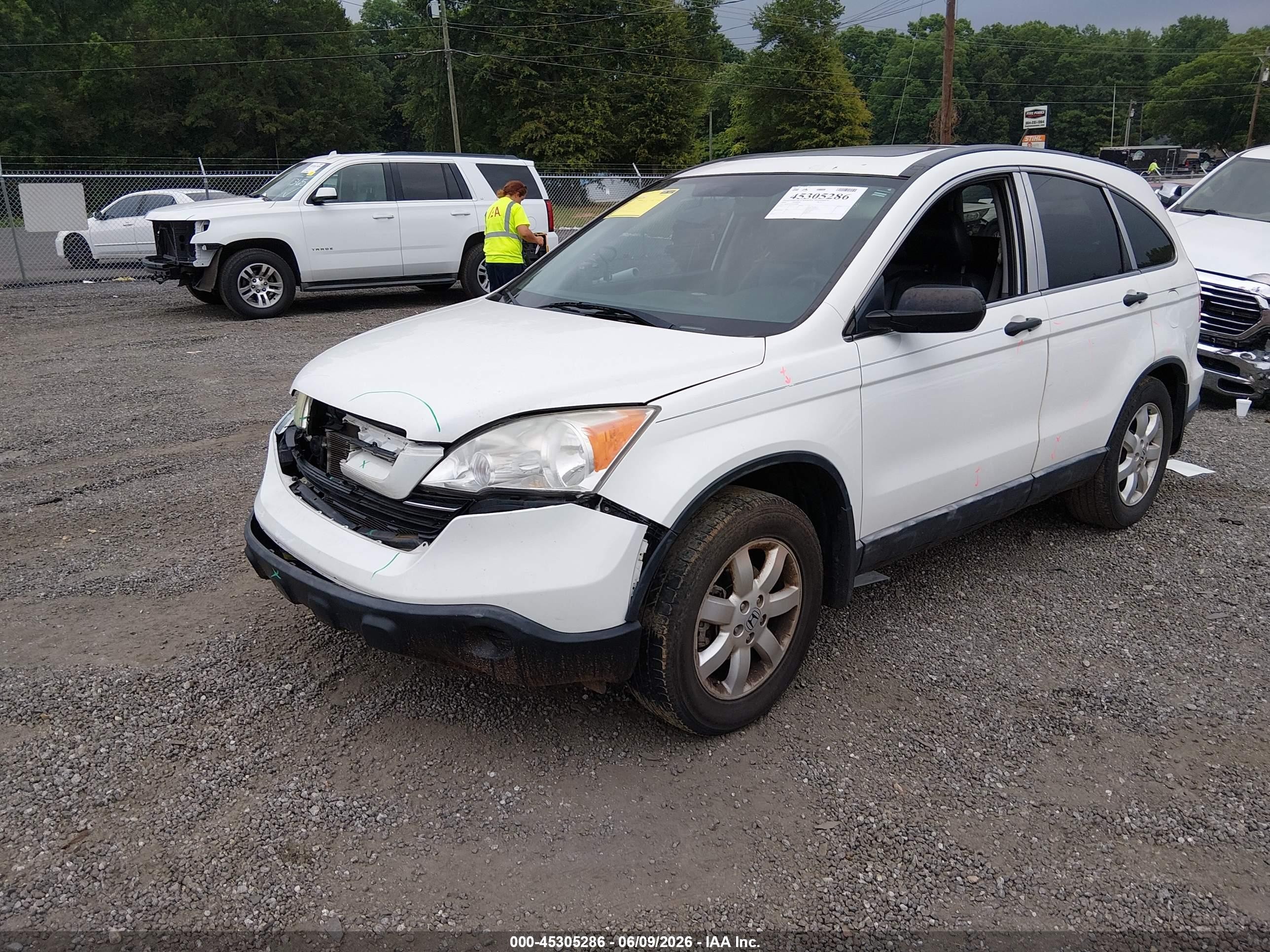 2009 Honda Cr-v Ex White vin: 5J6RE38509L015680