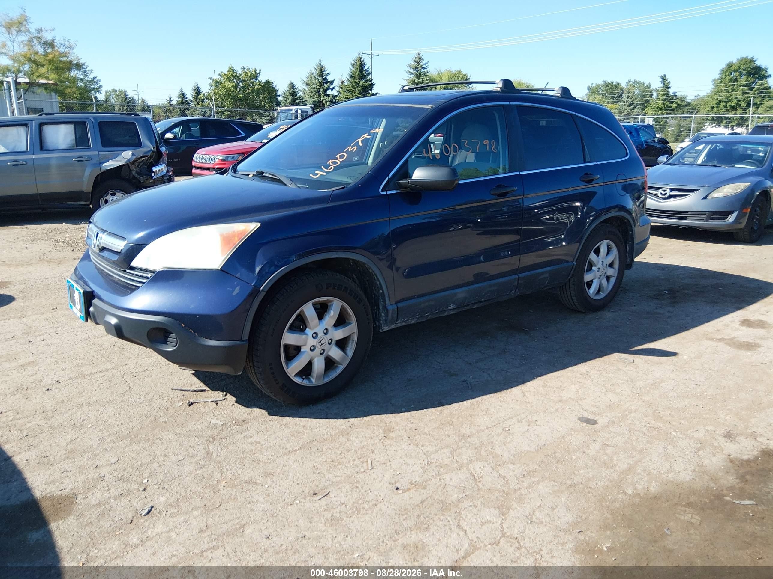 2009 Honda Cr-v Ex Blue vin: 5J6RE38519L010827