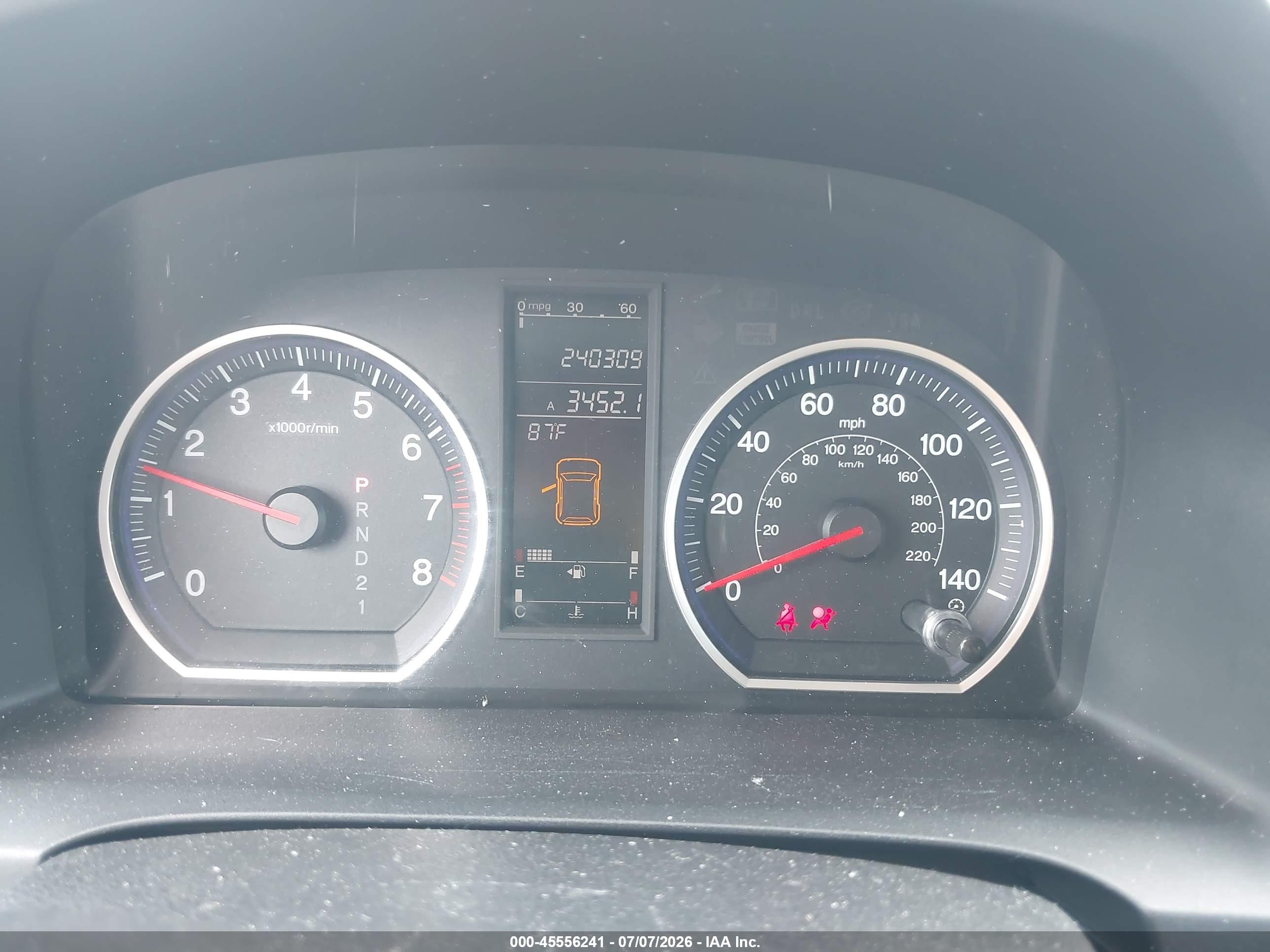 2009 Honda Cr-v Ex Blue vin: 5J6RE38529L005118