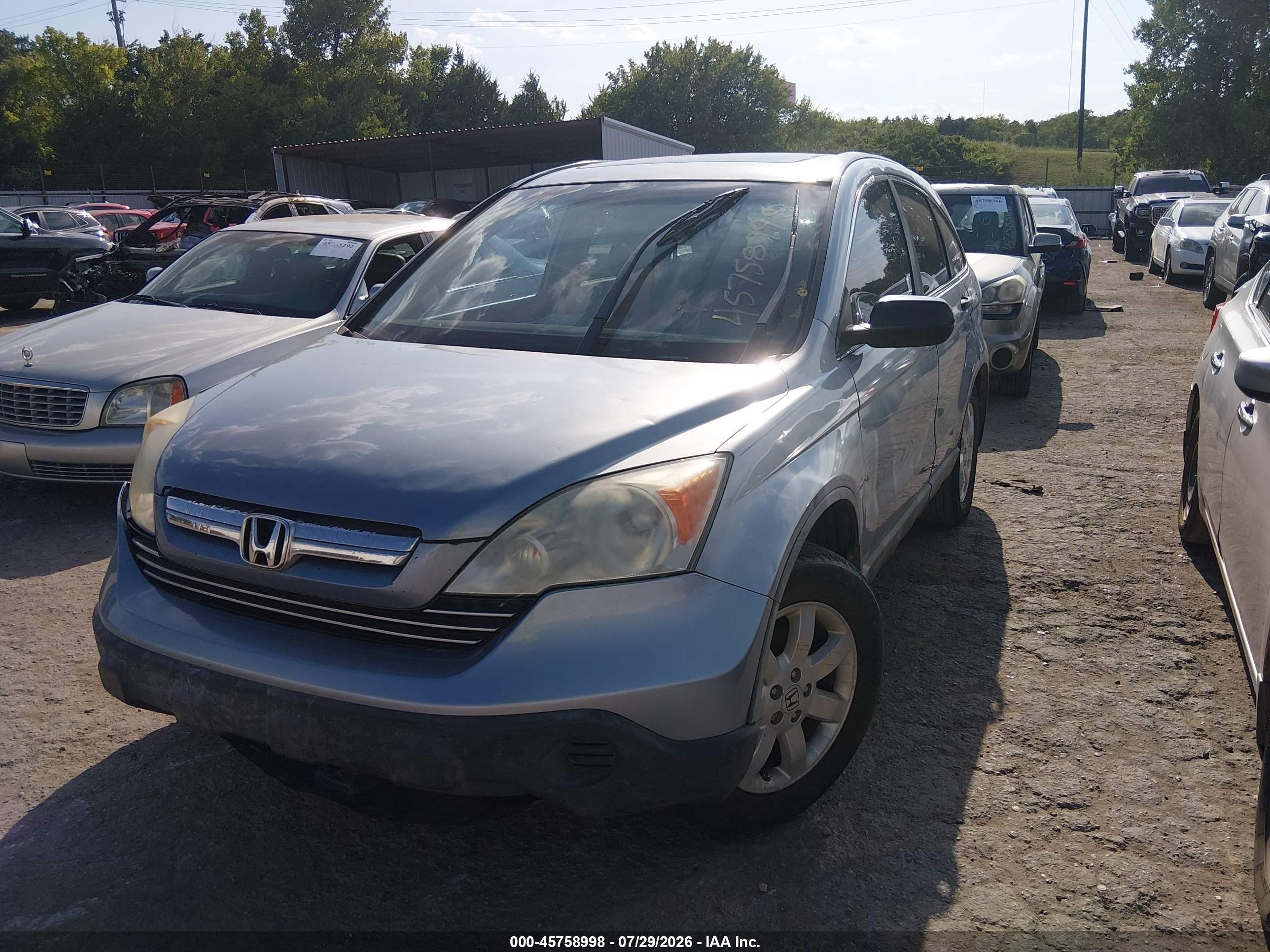 2008 Honda Cr-v Ex Blue vin: 5J6RE38538L010102