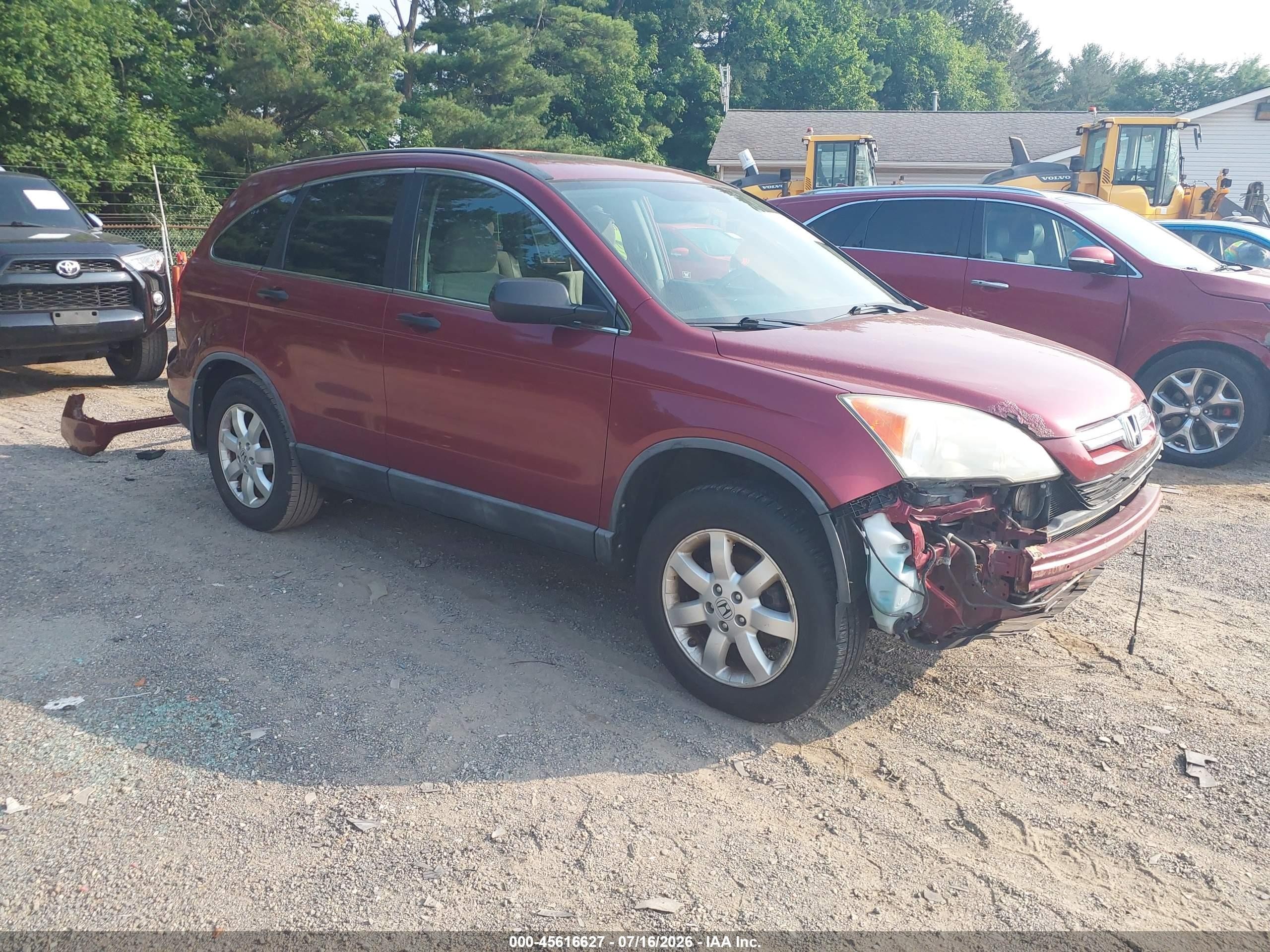 2009 Honda Cr-v Ex Red vin: 5J6RE38549L015620
