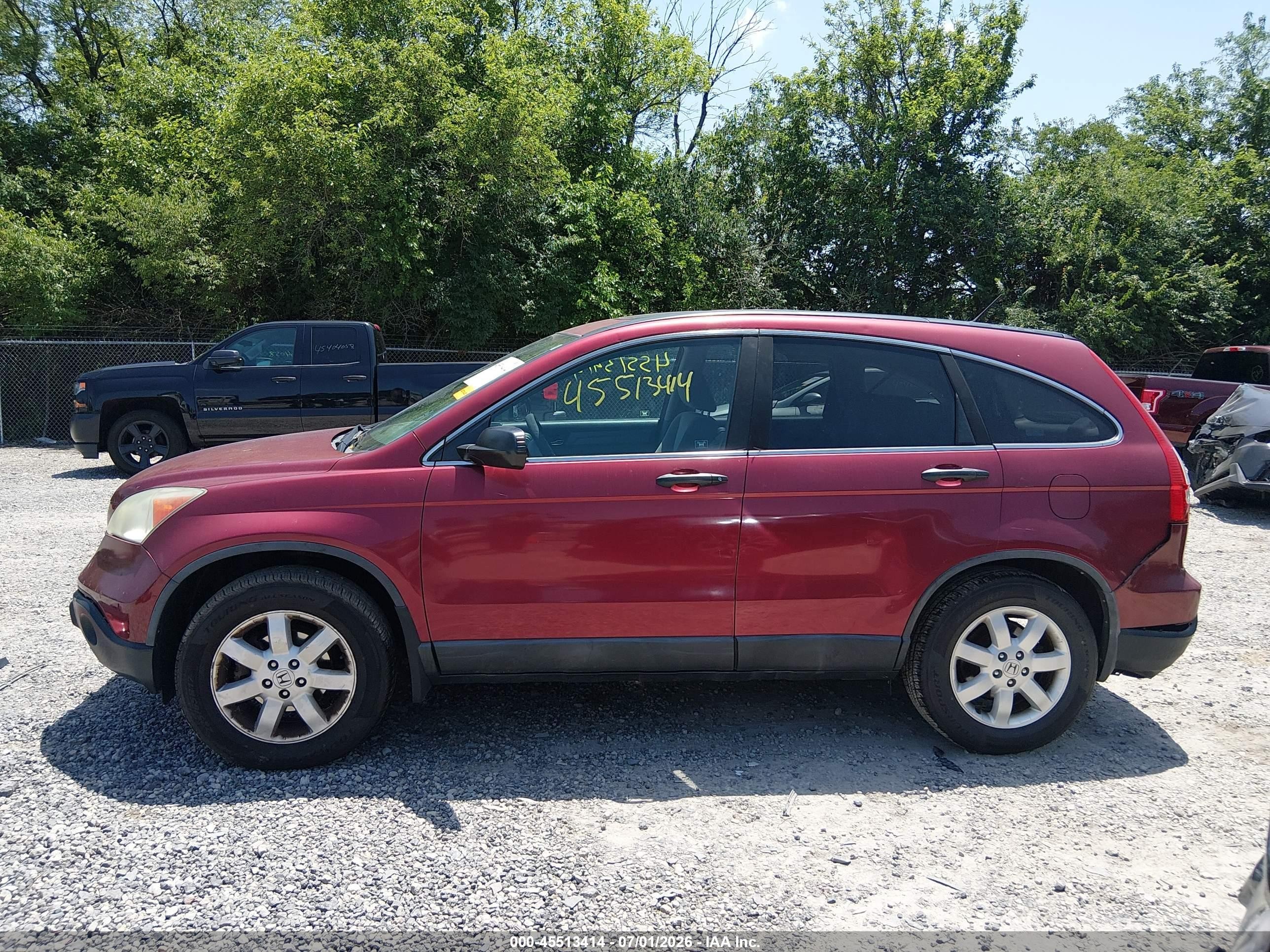 2009 Honda Cr-v Ex Red vin: 5J6RE38549L029968