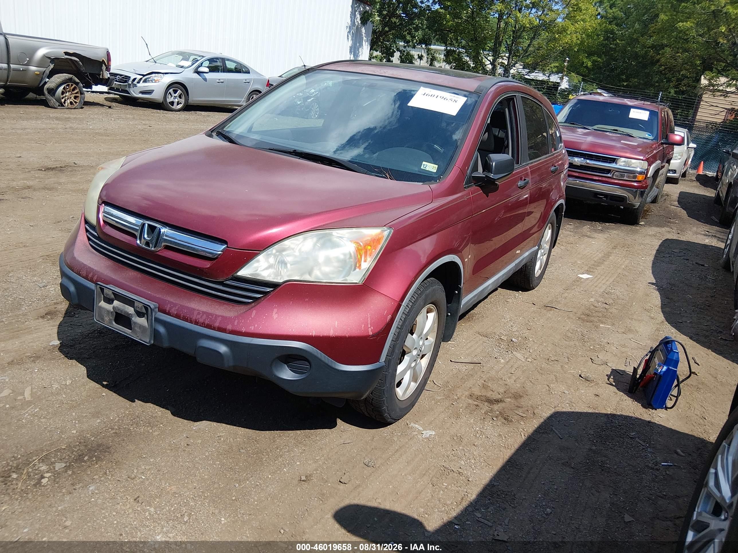 2009 Honda Cr-v Ex Red vin: 5J6RE38559L002083