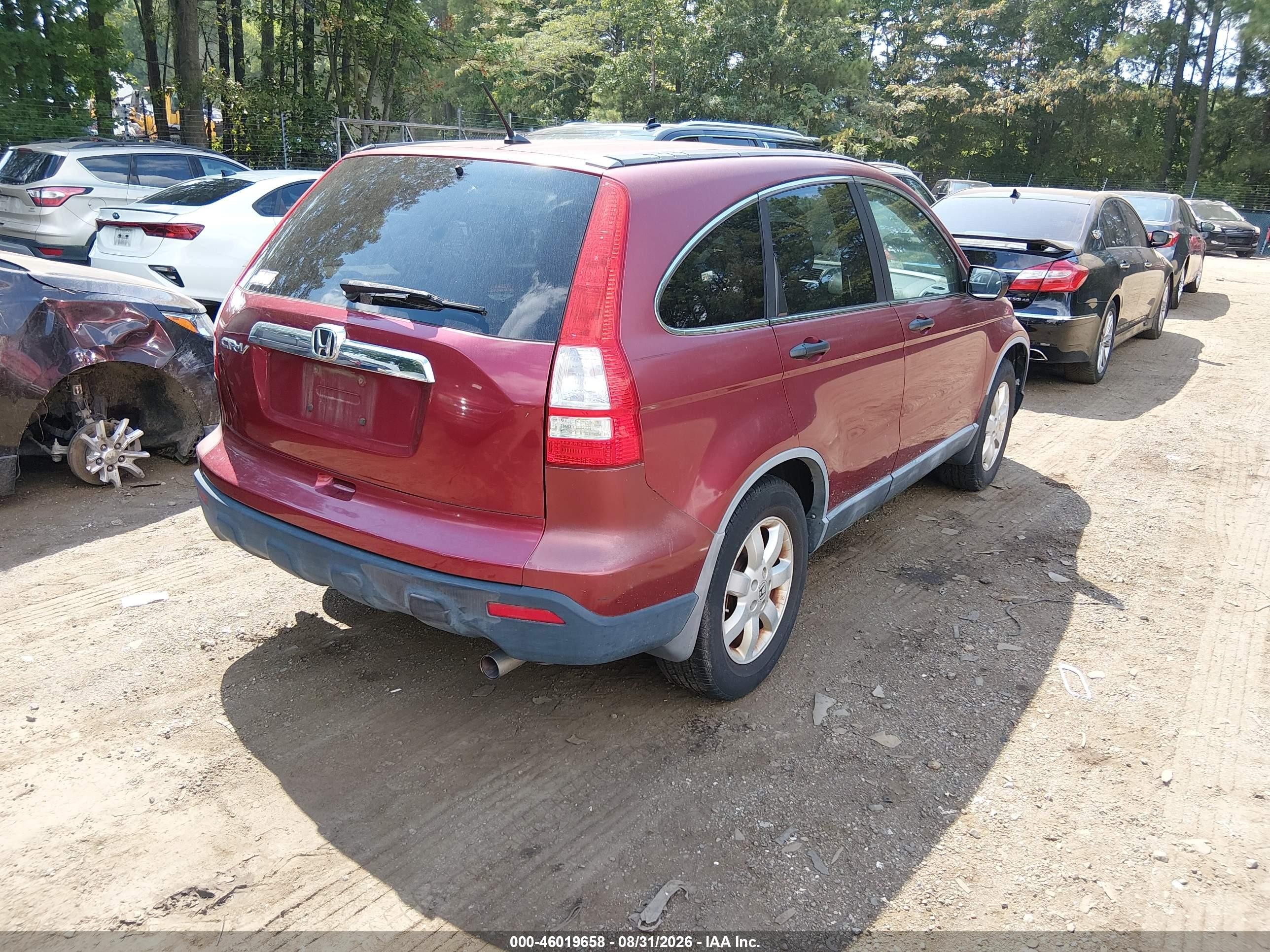 2009 Honda Cr-v Ex Red vin: 5J6RE38559L002083