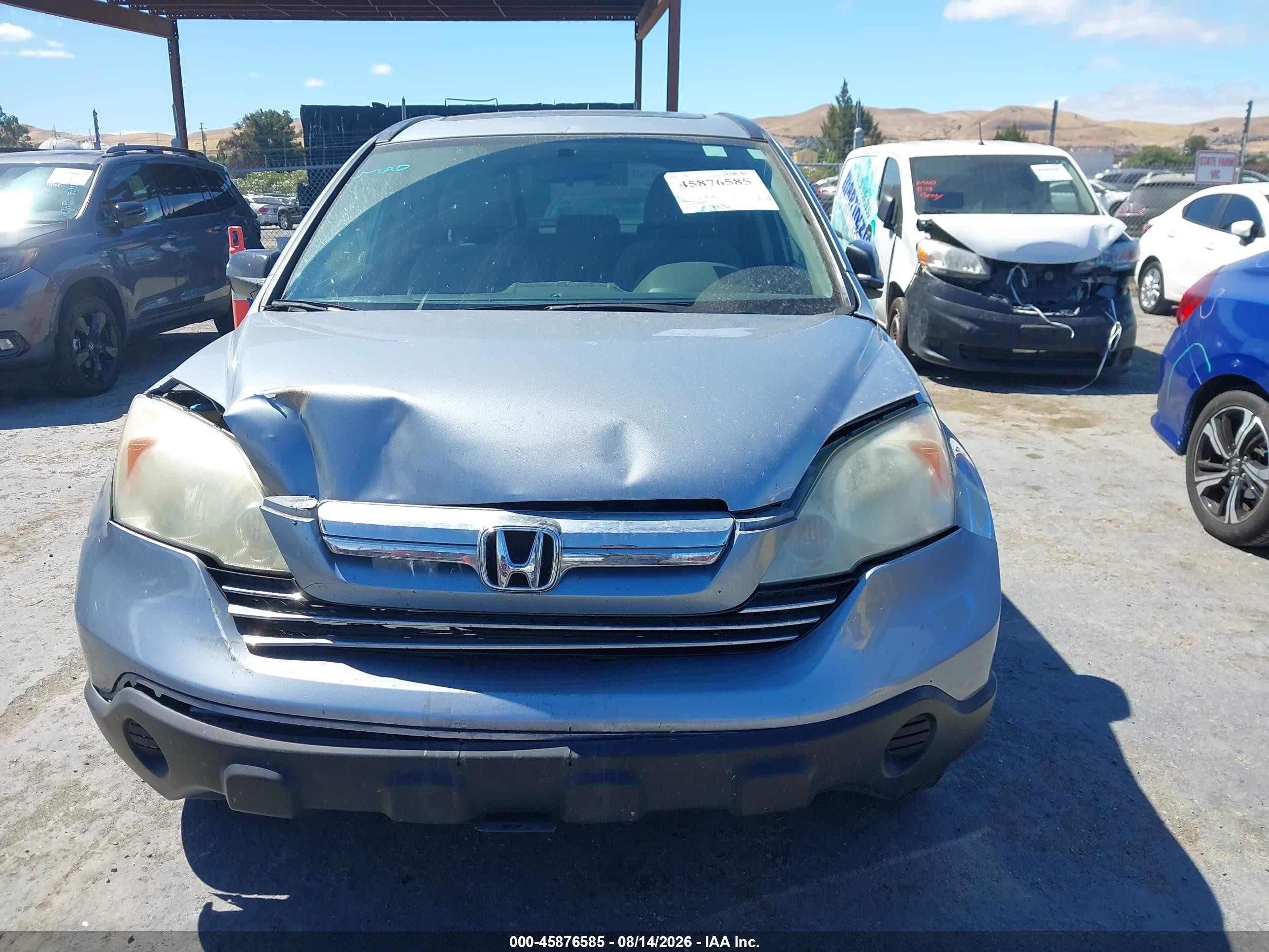 2009 Honda Cr-v Ex Light Blue vin: 5J6RE38589L034056
